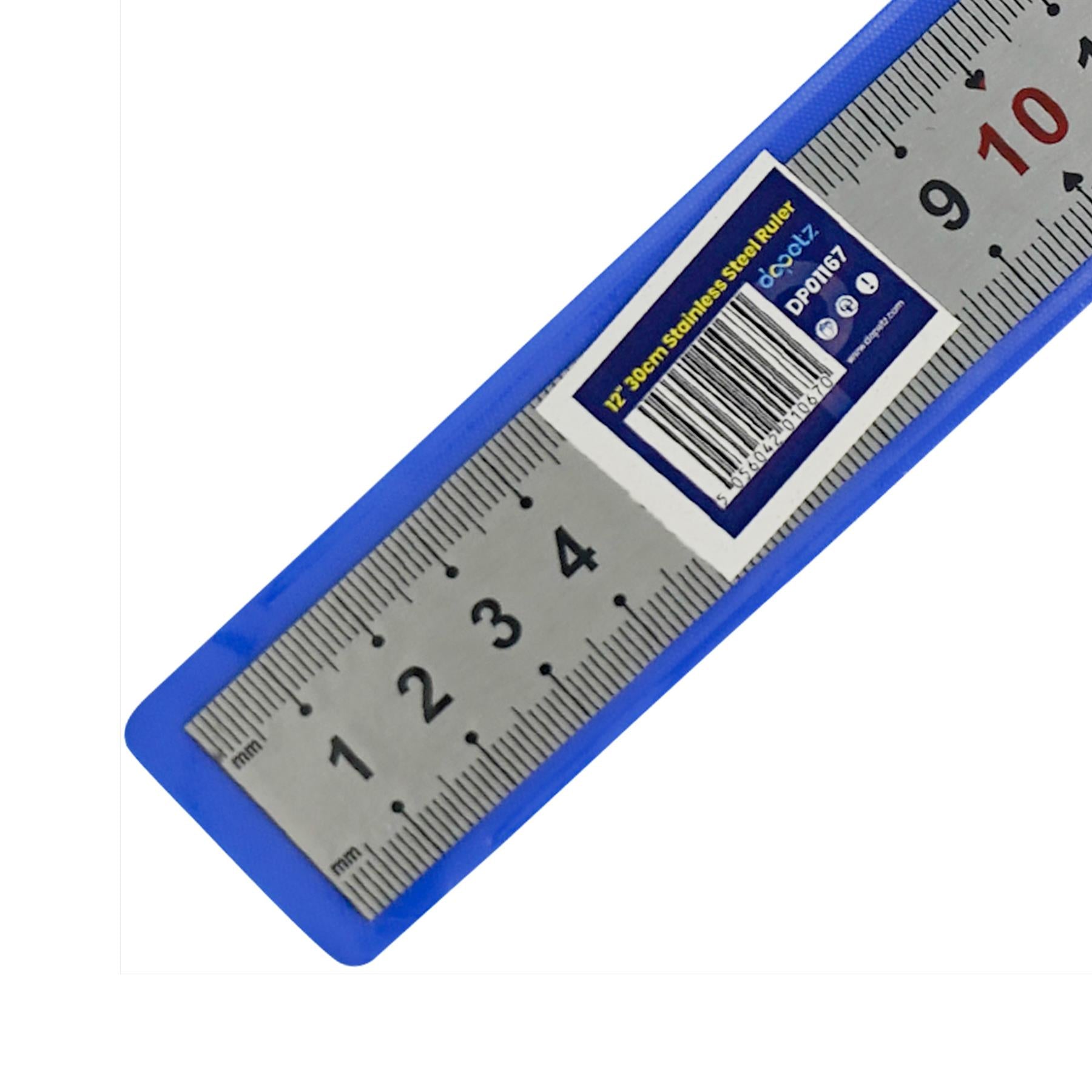 Stainless Steel 12" Metal Ruler Metric & Imperial 300mm Engineers Rule By Dapetz