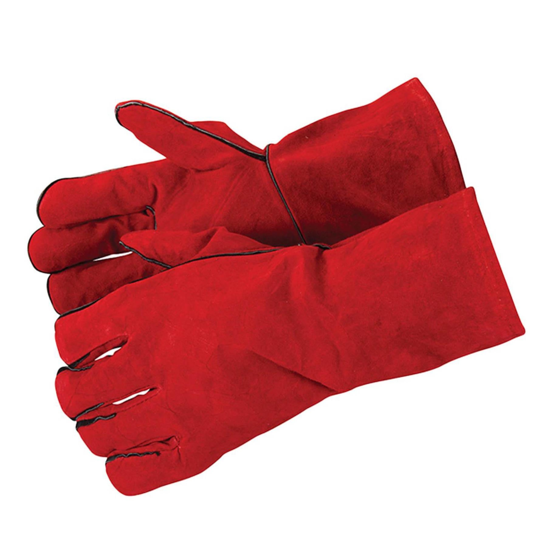 Apron & Gauntlets Gloves Leather Welders Welding Heavy Duty Leather Brown Red By Dapetz