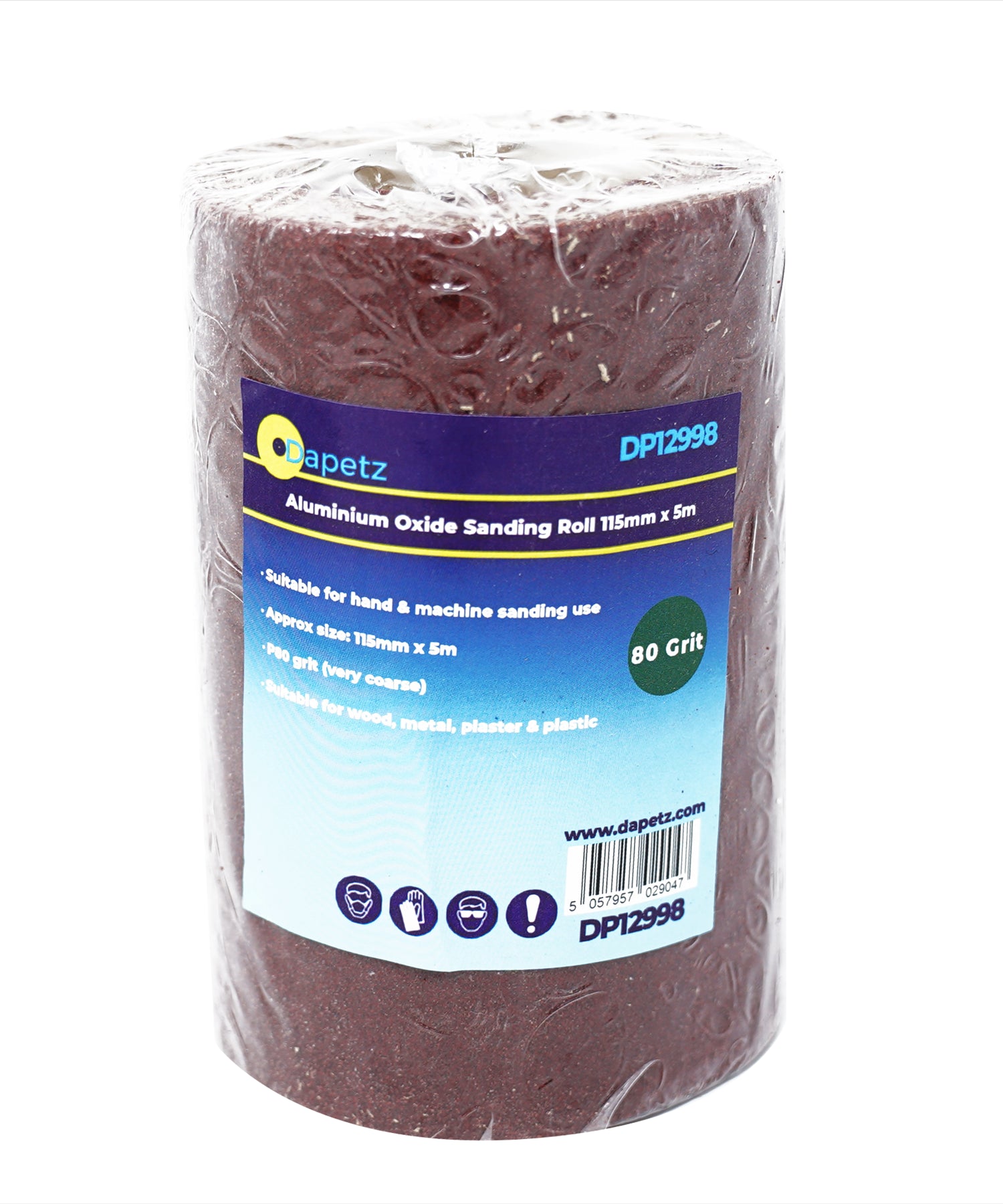 5m Aluminium Oxide Sanding Roll 115mm 40/60/80/120 Grit Anti Clog Sandpaper By Dapetz