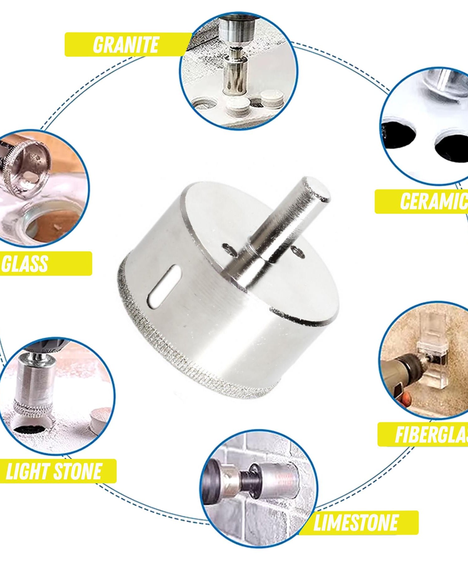 Diamond Holesaw 80mm Drill Bit Cutter Tile Ceramic Glass Porcelain Marble By Dapetz
