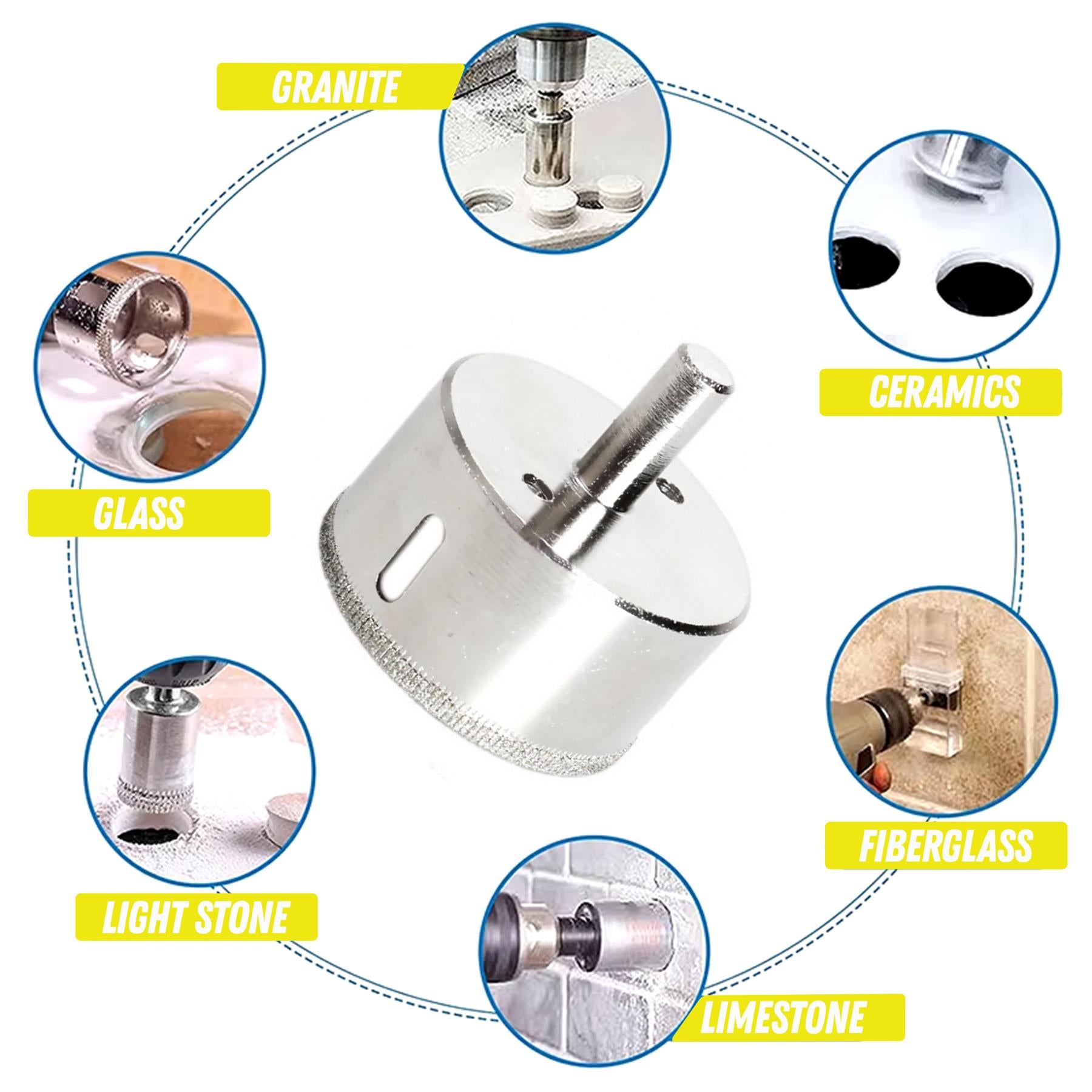 Diamond Holesaw 80mm Drill Bit Cutter Tile Ceramic Glass Porcelain Marble By Dapetz