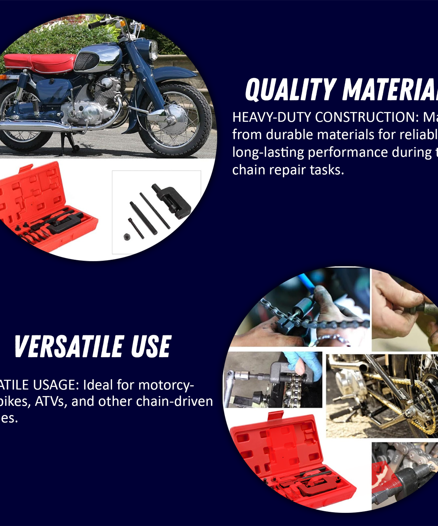 Motorcycle Chain Breaker Splitter & Riveting Tool Set – Heavy Duty Repair Kit By Dapetz