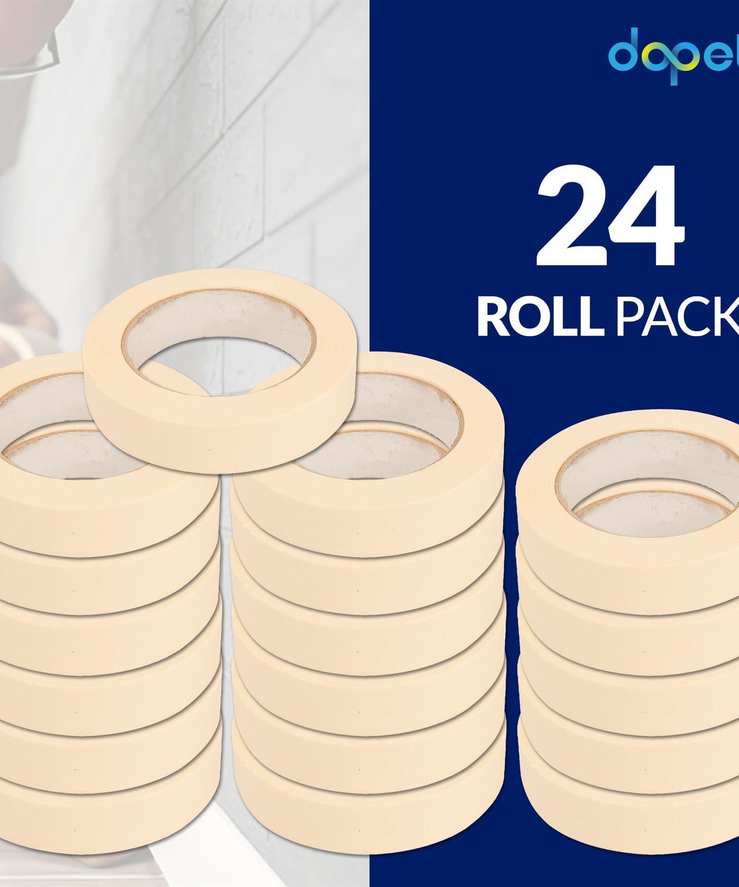 24PCS Masking Tape 25mm x 50m Professional Painting Automotive Auto Car White By Dapetz