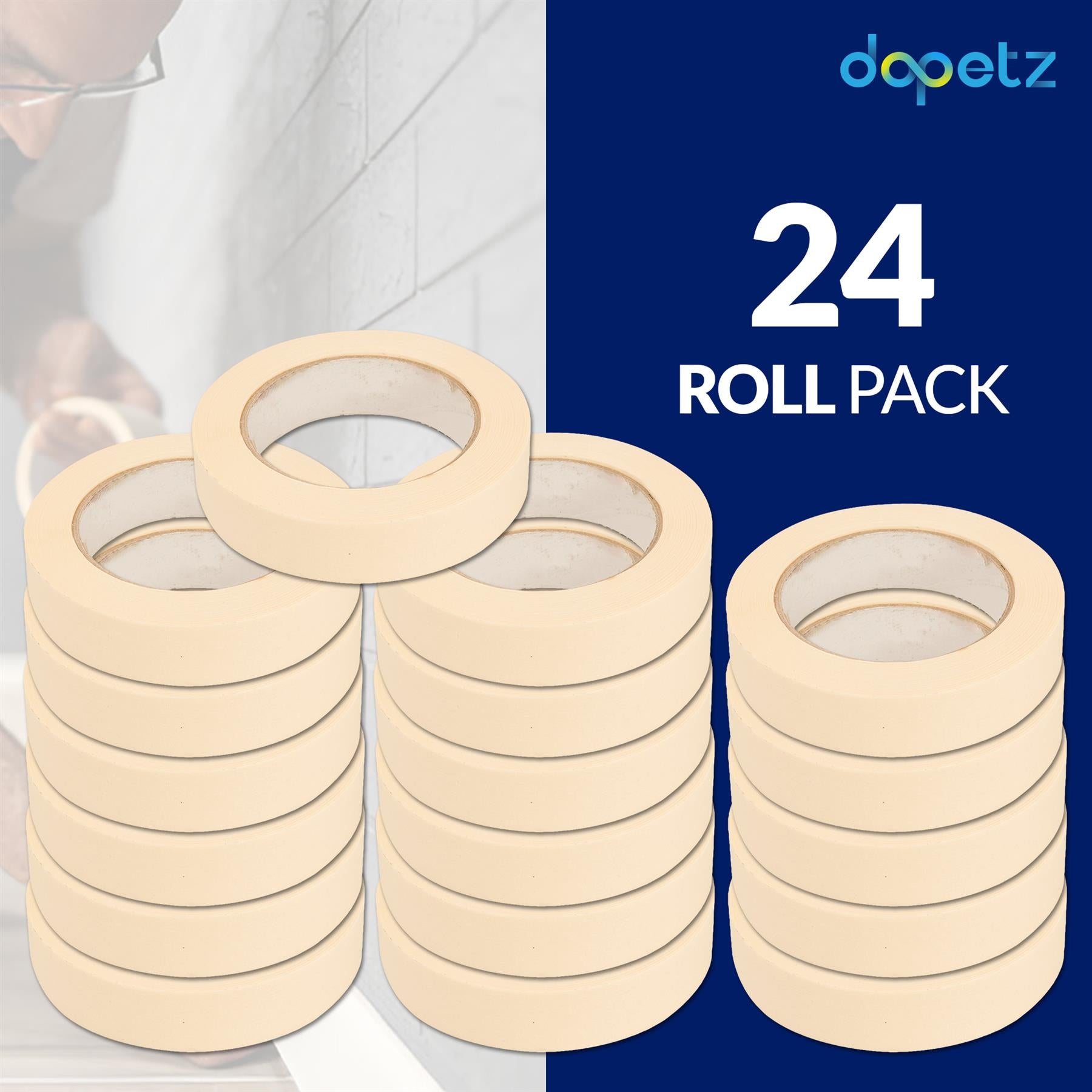 24PCS Masking Tape 25mm x 50m Professional Painting Automotive Auto Car White By Dapetz