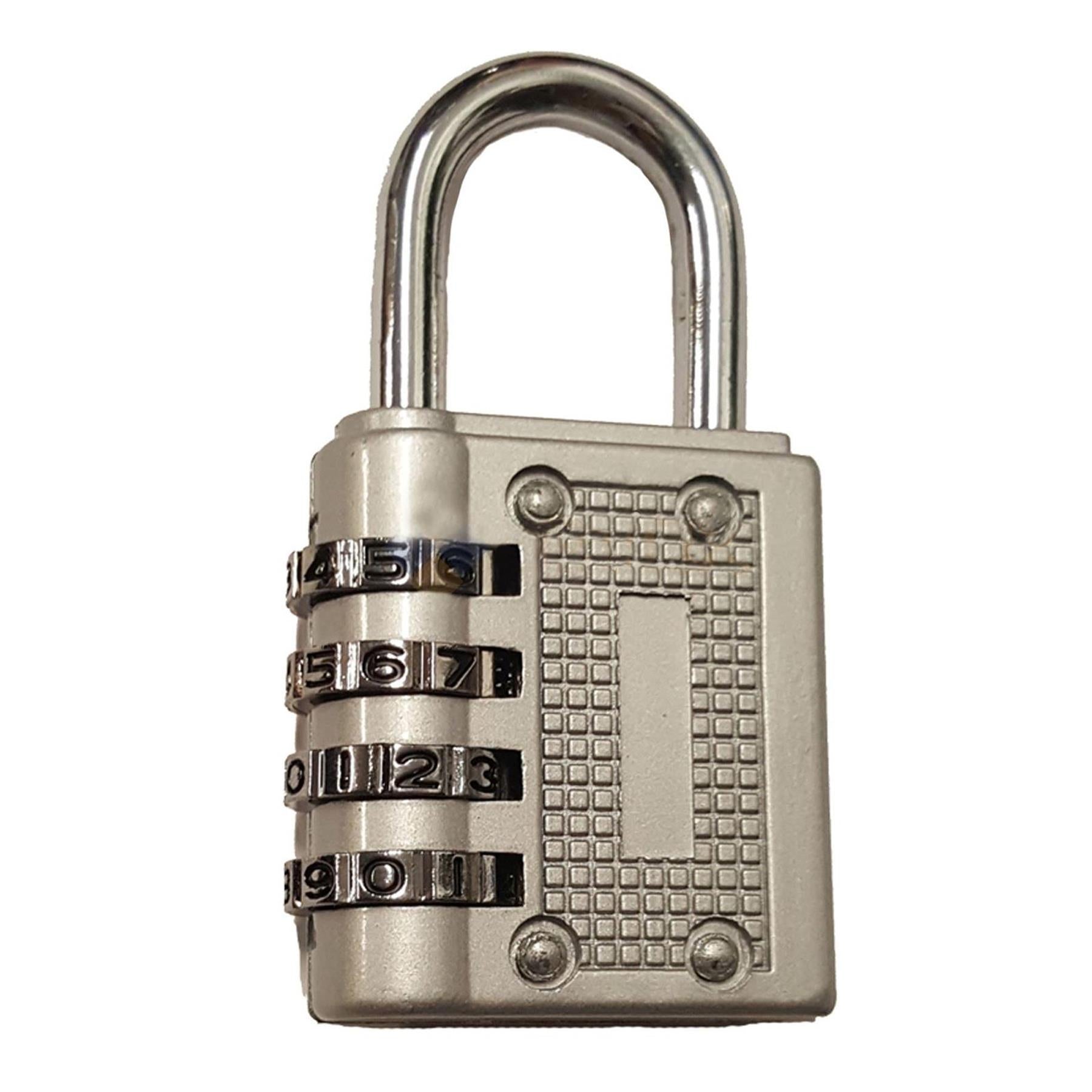 4 Digit Combination Padlock Heavy Duty Outdoor Lock Gym Travel Luggage Locker Grey