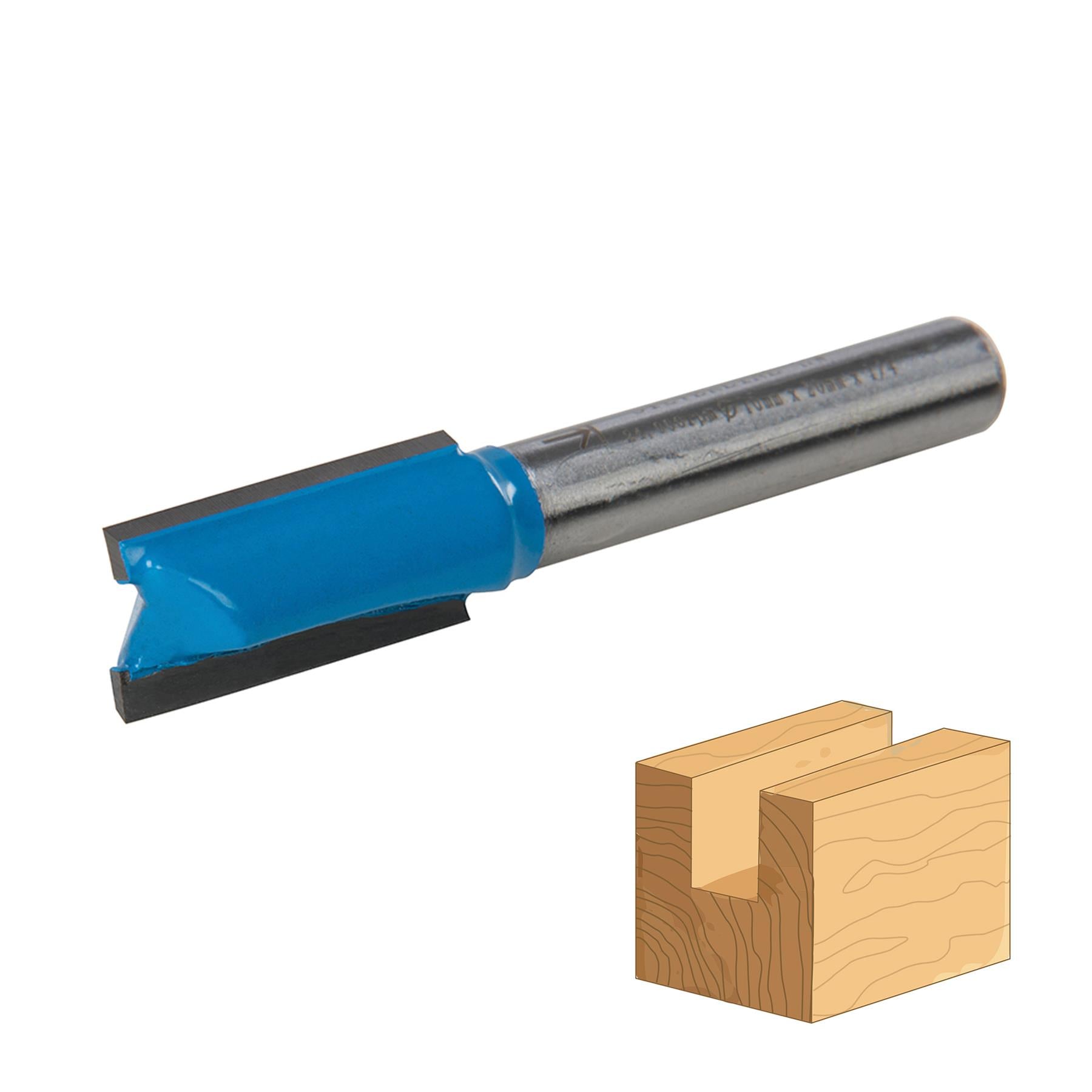 Straight 2 Flute Router Bit Cutter 1/4" Shank Carbide TCT Groove Metric 10x20mm