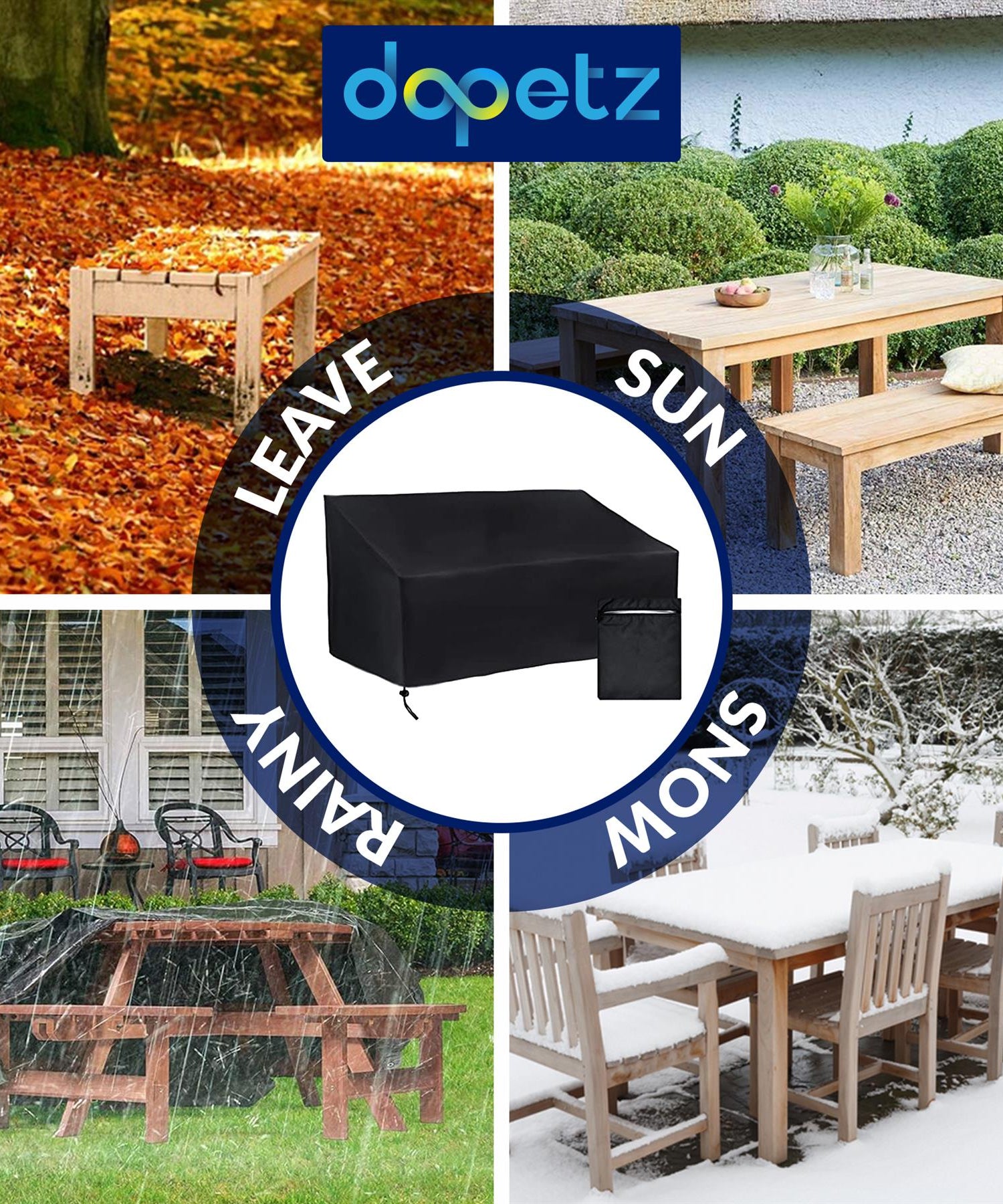 Heavy Duty 3 Seater Garden Bench Seat Cover Waterproof Weatherproof Outdoor Rain