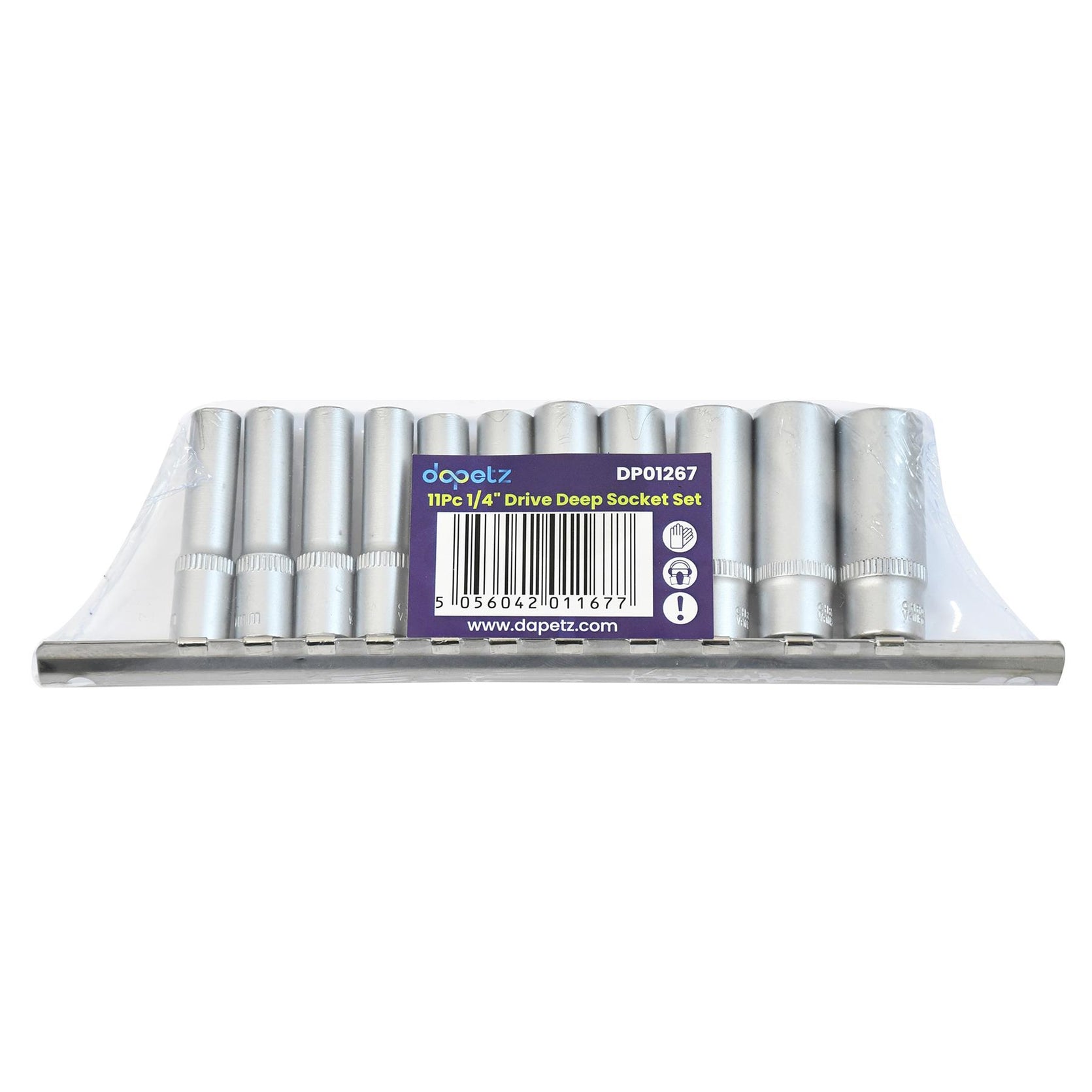 1/4" Deep Socket Set 11Pc 4 - 13mm Deep Drive Sockets Cr-V Long Reach By Dapetz