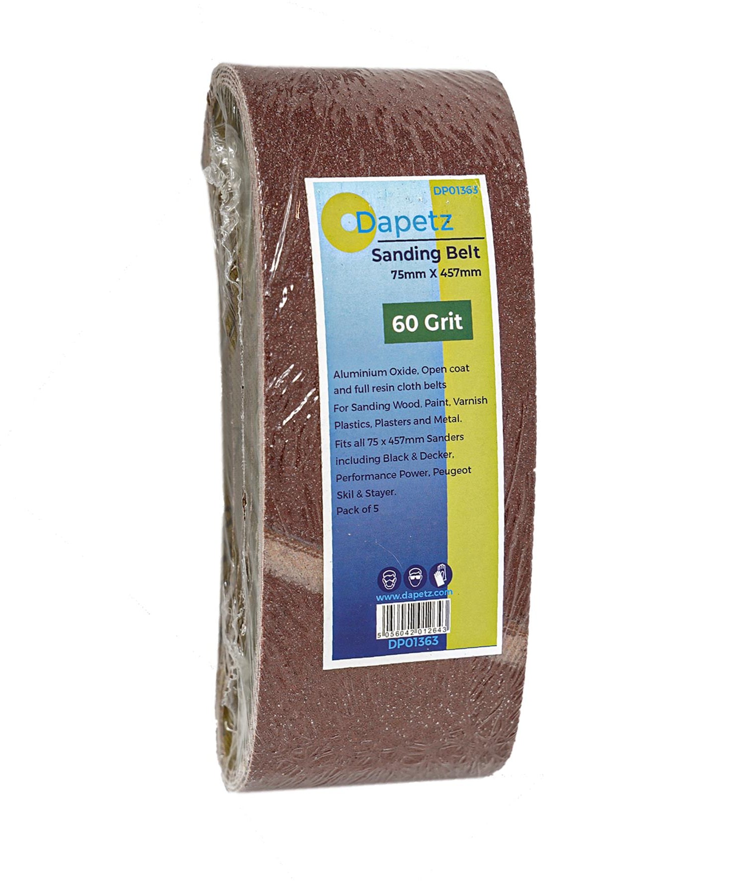 Sander Sanding Belts Power Tool 75mm X 457mm 60 Grit Coarse 5PCS By Dapetz