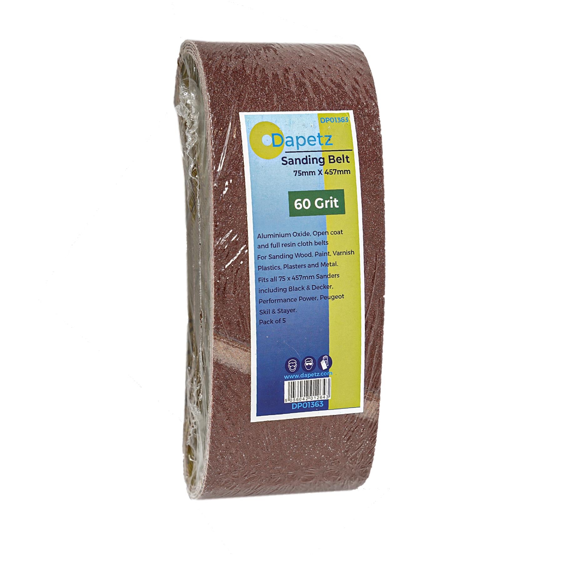 Sander Sanding Belts Power Tool 75mm X 457mm 60 Grit Coarse 5PCS By Dapetz