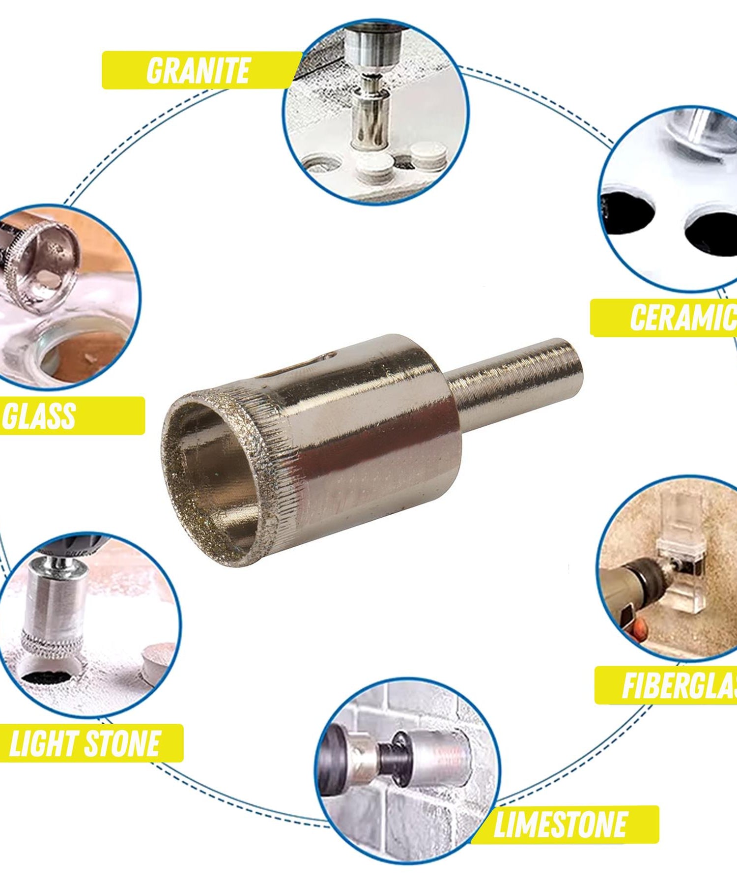 Diamond Holesaw Ceramic Tile Tiling Drill Bit Hole Cutter Cutting Tool 22mm By Dapetz