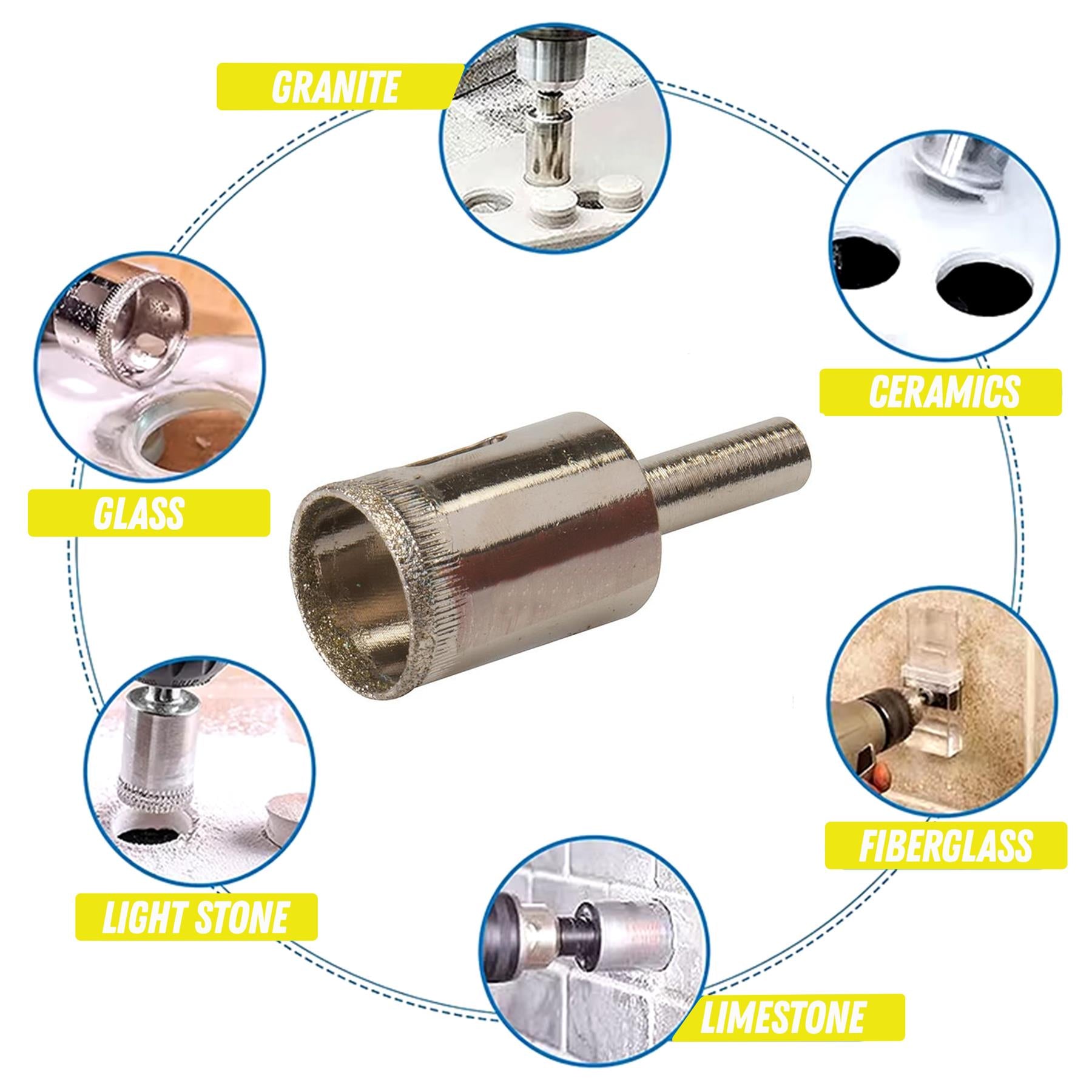 Diamond Holesaw Ceramic Tile Tiling Drill Bit Hole Cutter Cutting Tool 22mm By Dapetz