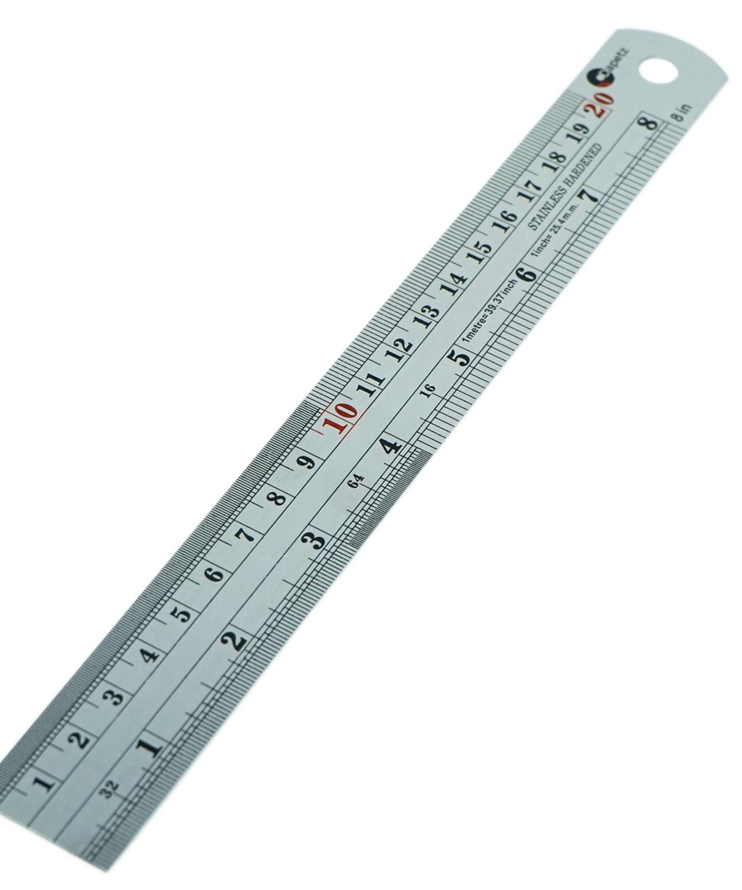8" 20cm 200mm Stainless Steel Ruler Metal Rule Metric Imperial