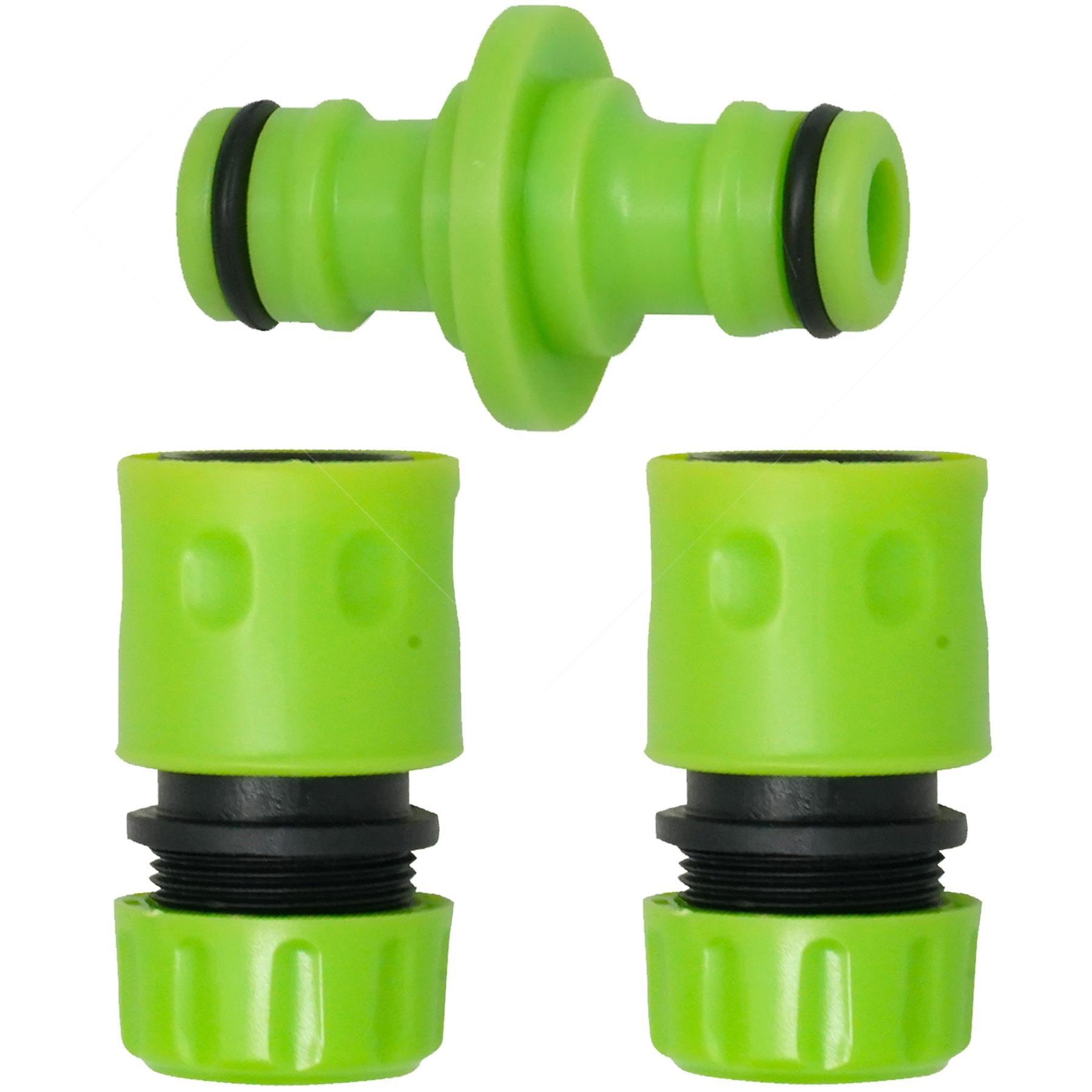 3PCs Hose Pipe Connector Set 1/2" Universal Garden Water Tap Adaptor Fittings