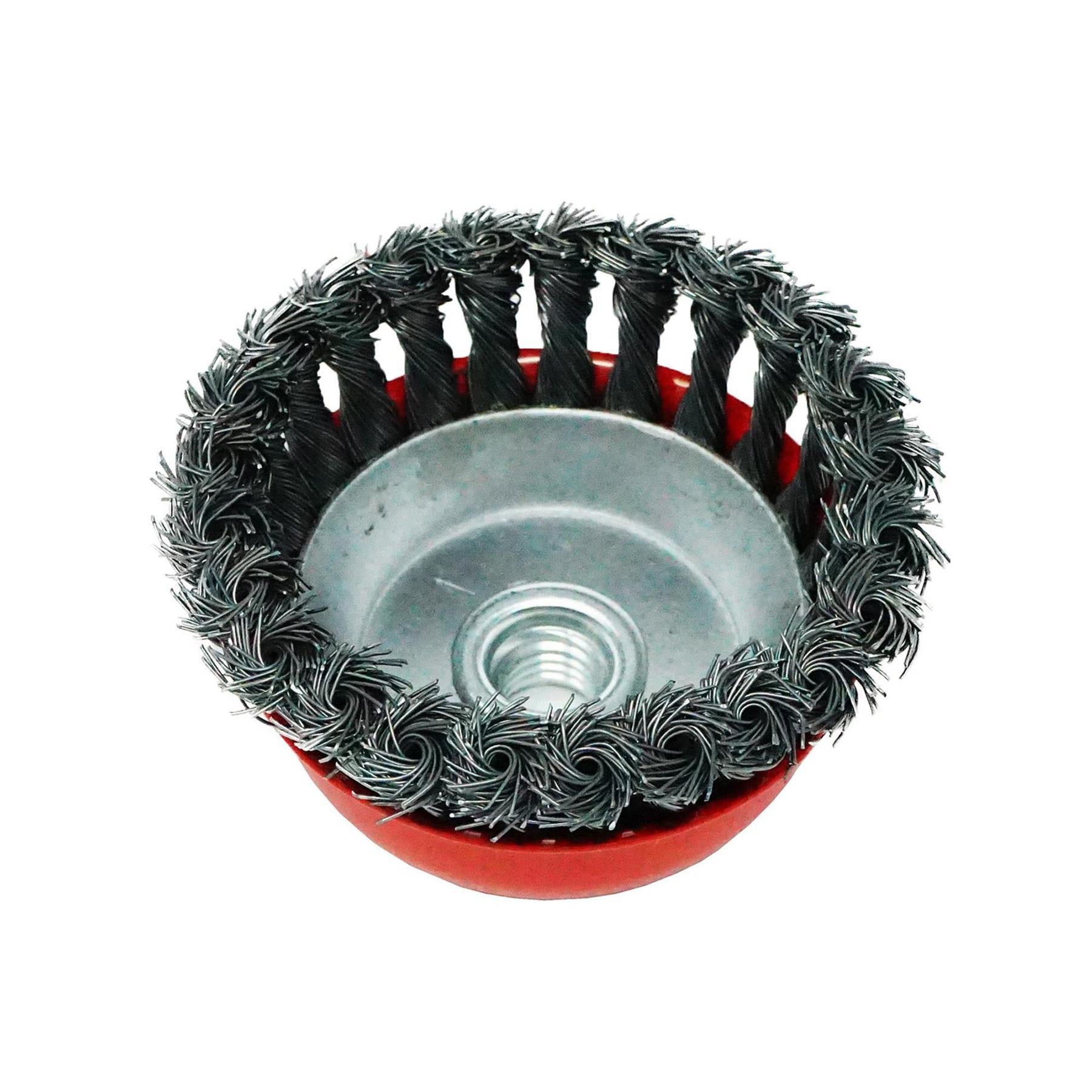 Twist Knot Wire Wheel Cup Brush 4" M14 for 4 1/2" 110mm Angle Grinder 4 Pack By Dapetz