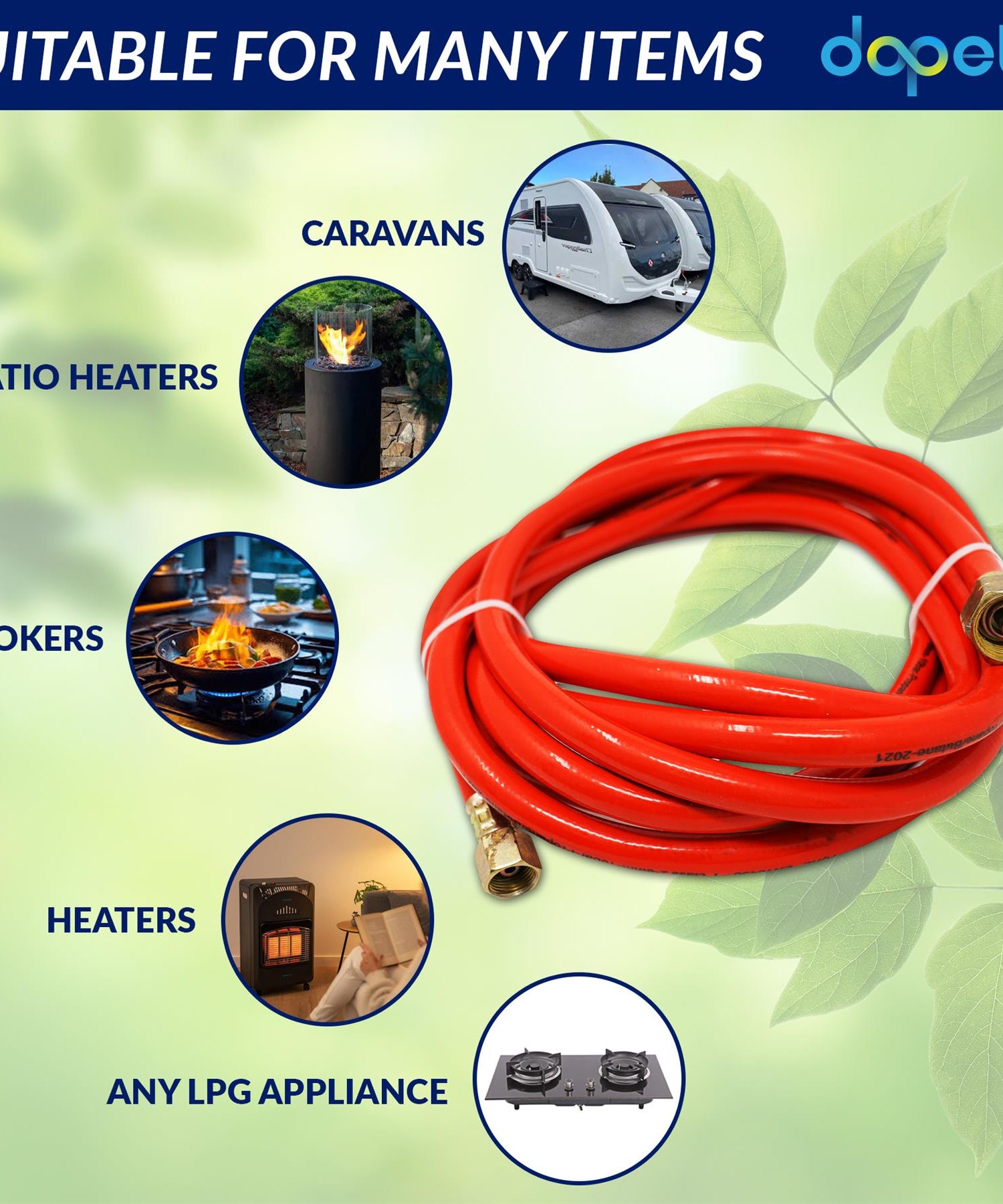 Gas Torch Hose Pipe 5 Meter Propane Brazing Roofing With G3/8 And W21.4 Fitting