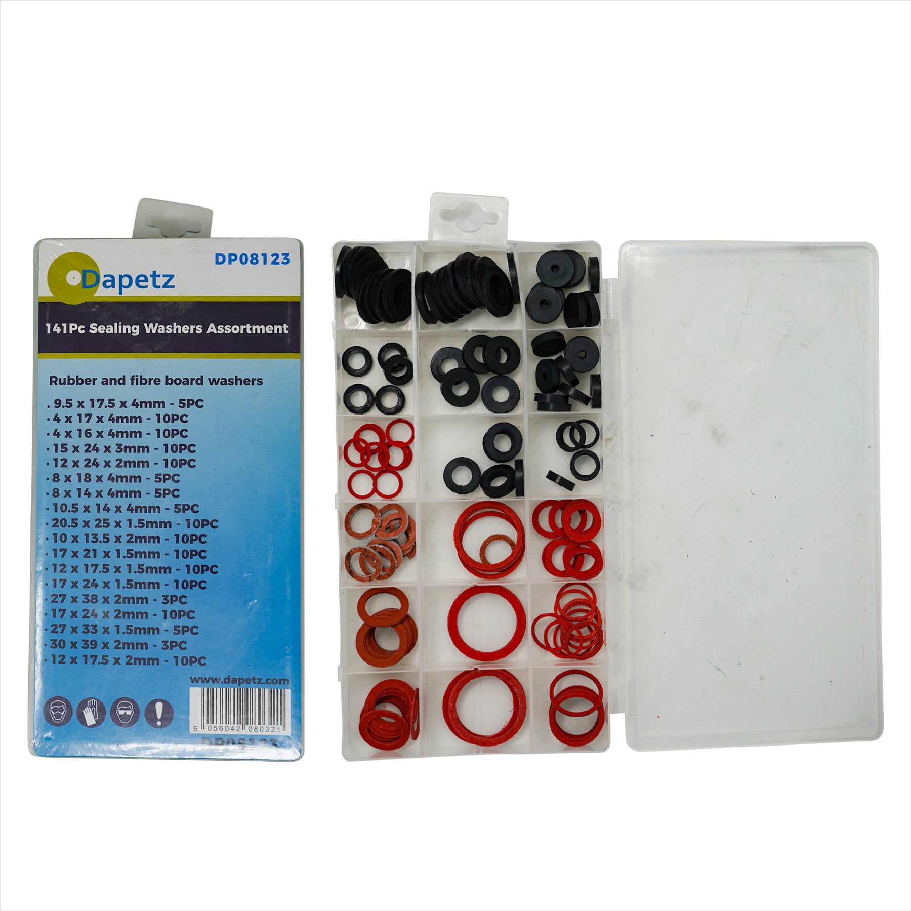 Assortment Box Of Plumbers Washers 141PCs Set Tap Sealing Shower Hose Rubber Washer By Dapetz