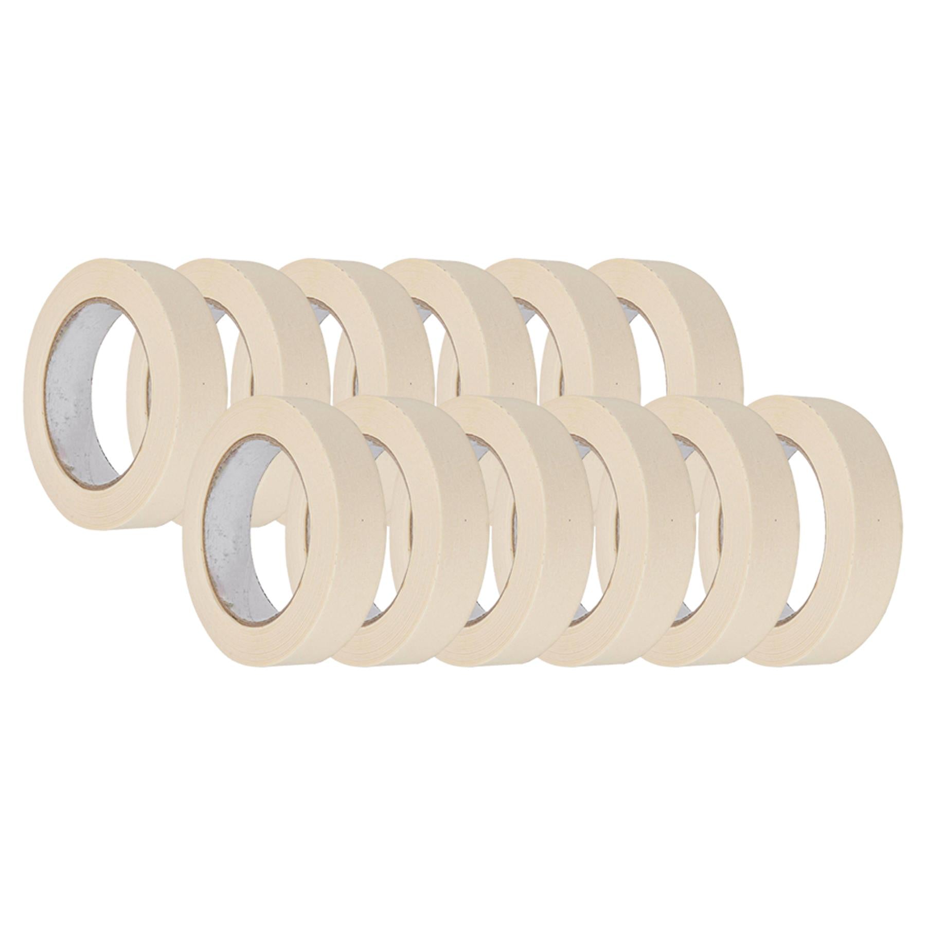 12PCS Masking Tape 25mm x 50m Professional Painting Automotive Auto Car White By Dapetz