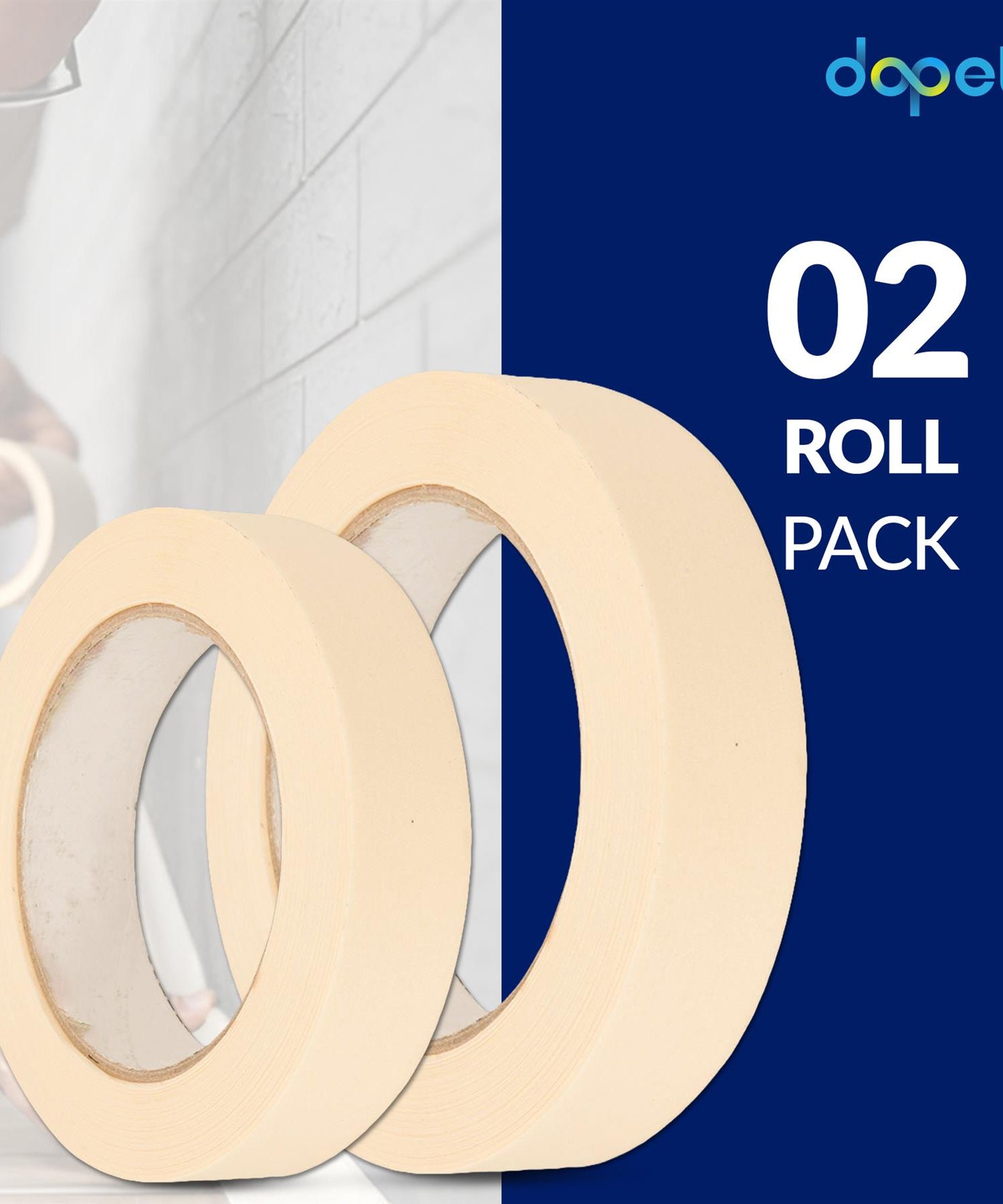 2PCS Masking Tape 25mm x 50m Professional Painting Automotive Auto Car White By Dapetz