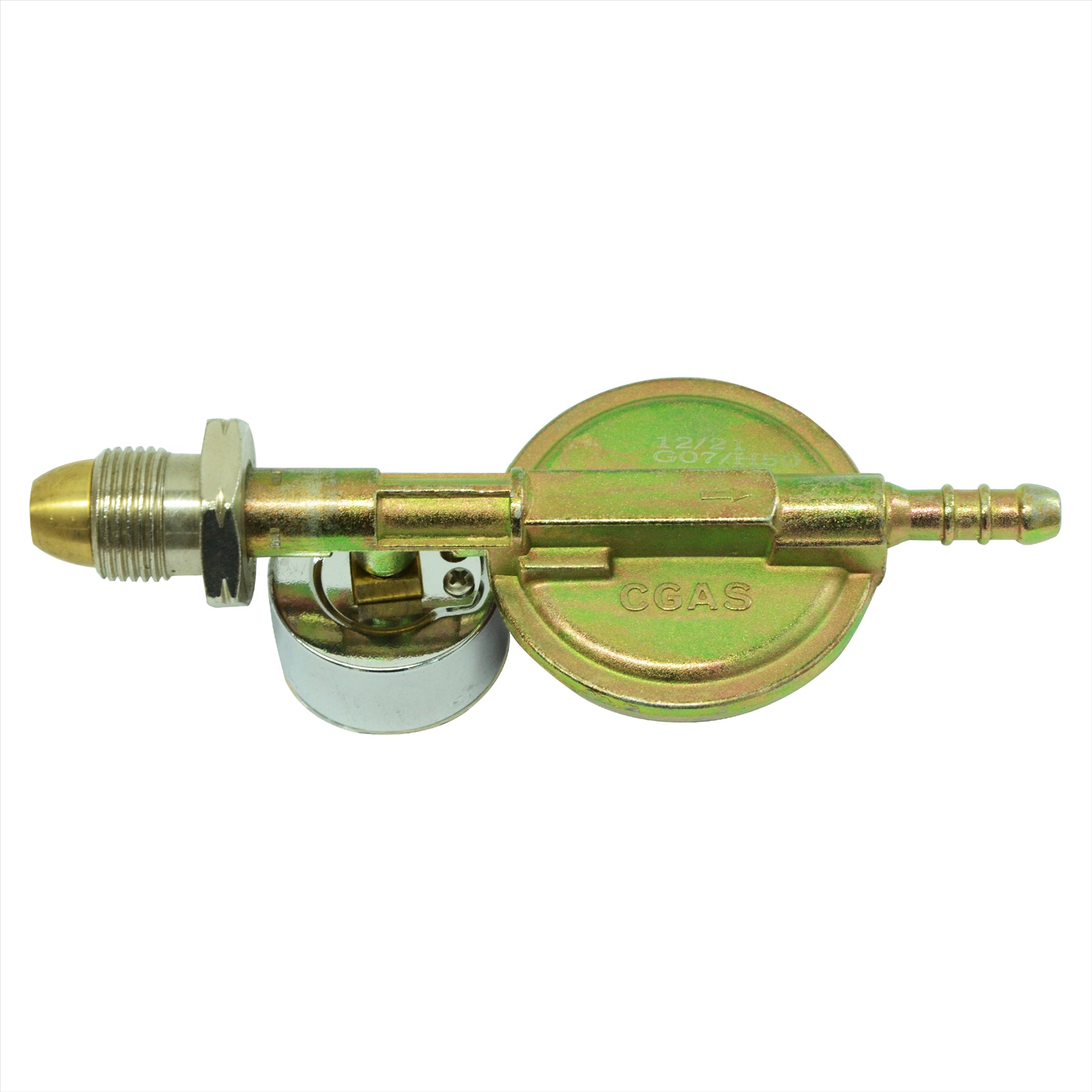 Propane Gas Regulator 37mbar With Pressure Gauge 16 bar Screw In Male Pol 5/8"