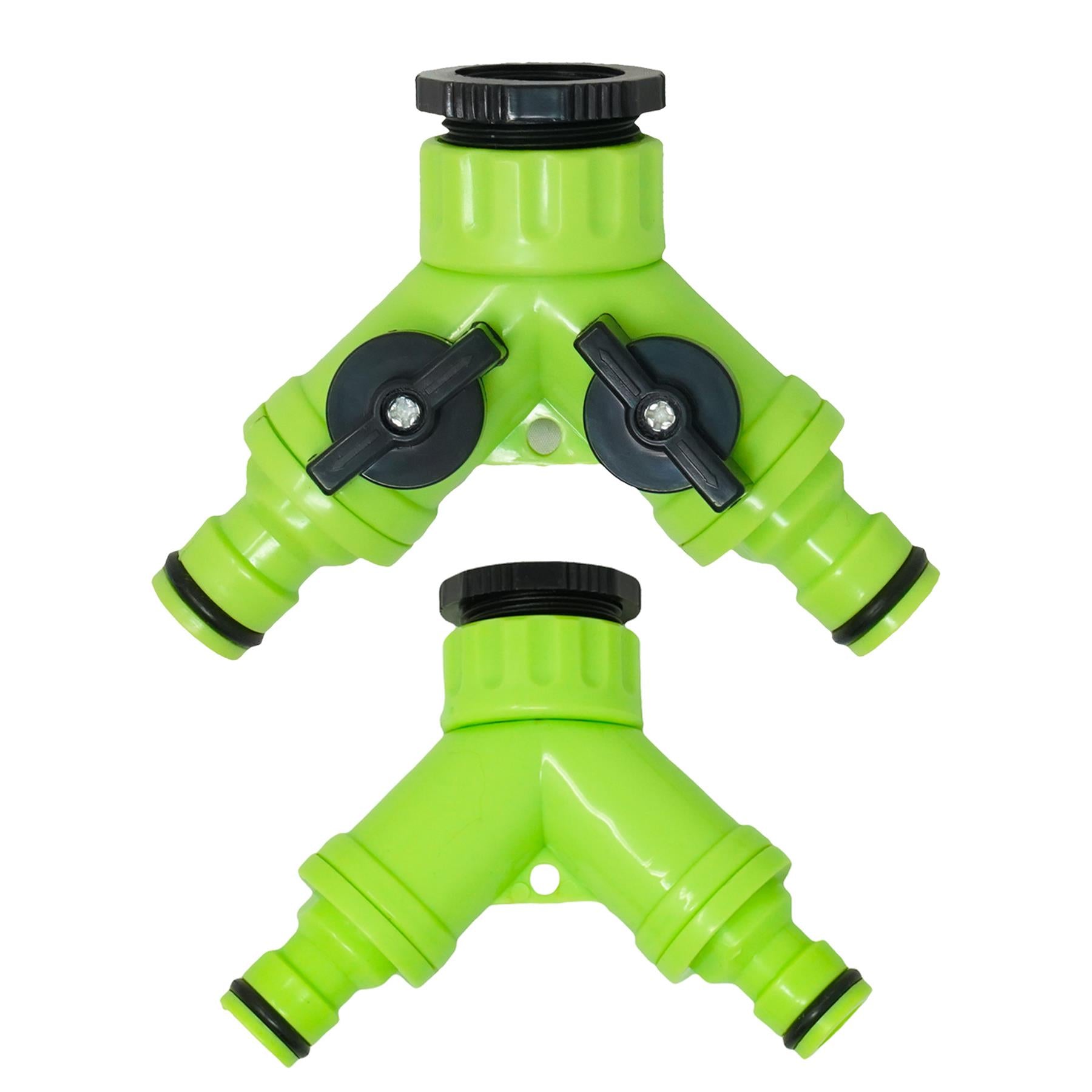 2PCS Hose Pipe Splitter 2 Way Connector Adaptor Garden Tap Individually Switched By Dapetz