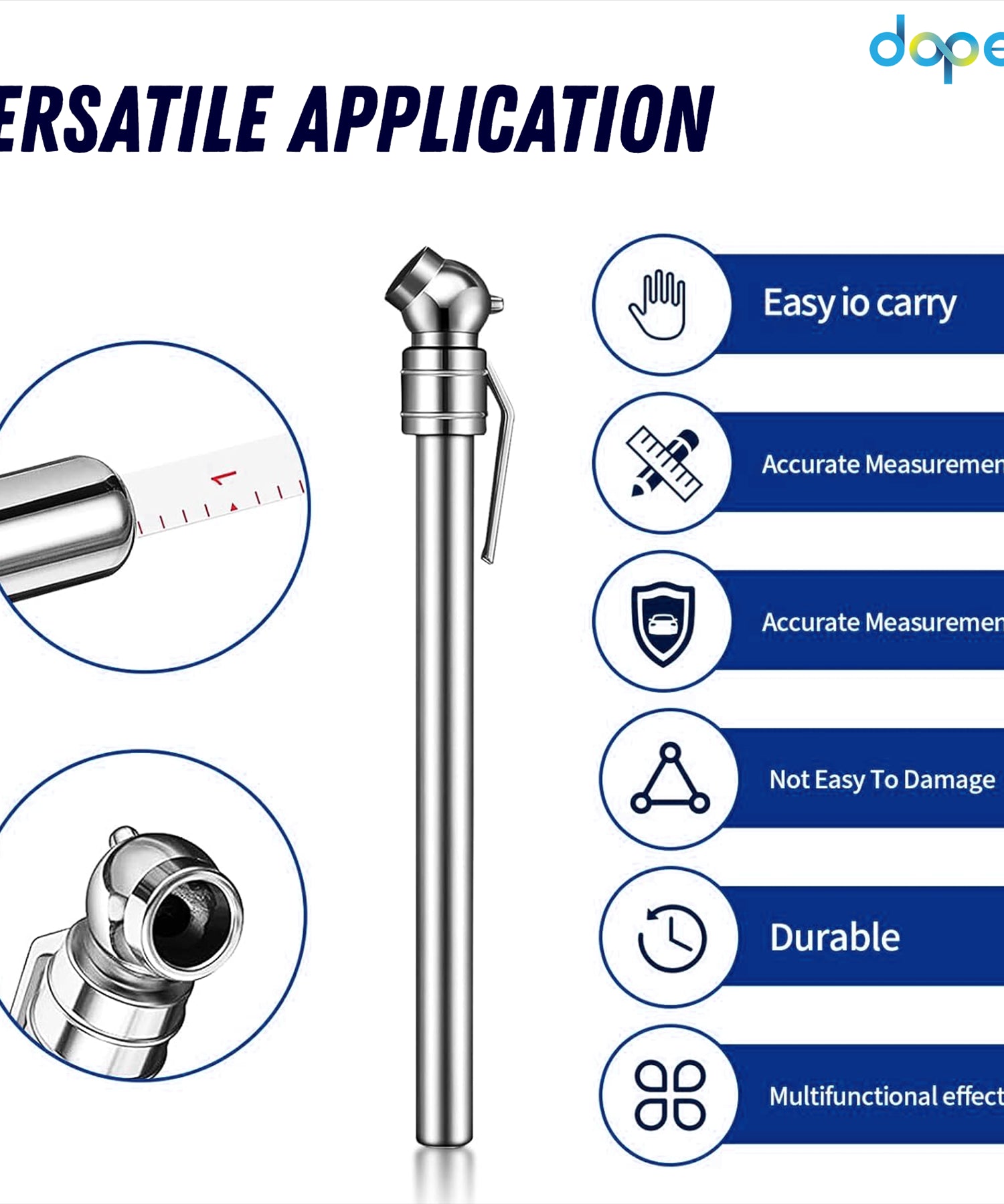 2PCS Tyre Pressure Gauge Safety Kit Include Tyre Tread Depth Gauge Stainless Steel Tyre Depth Measurement Tool For Cars Motorcycles Trucks Buses