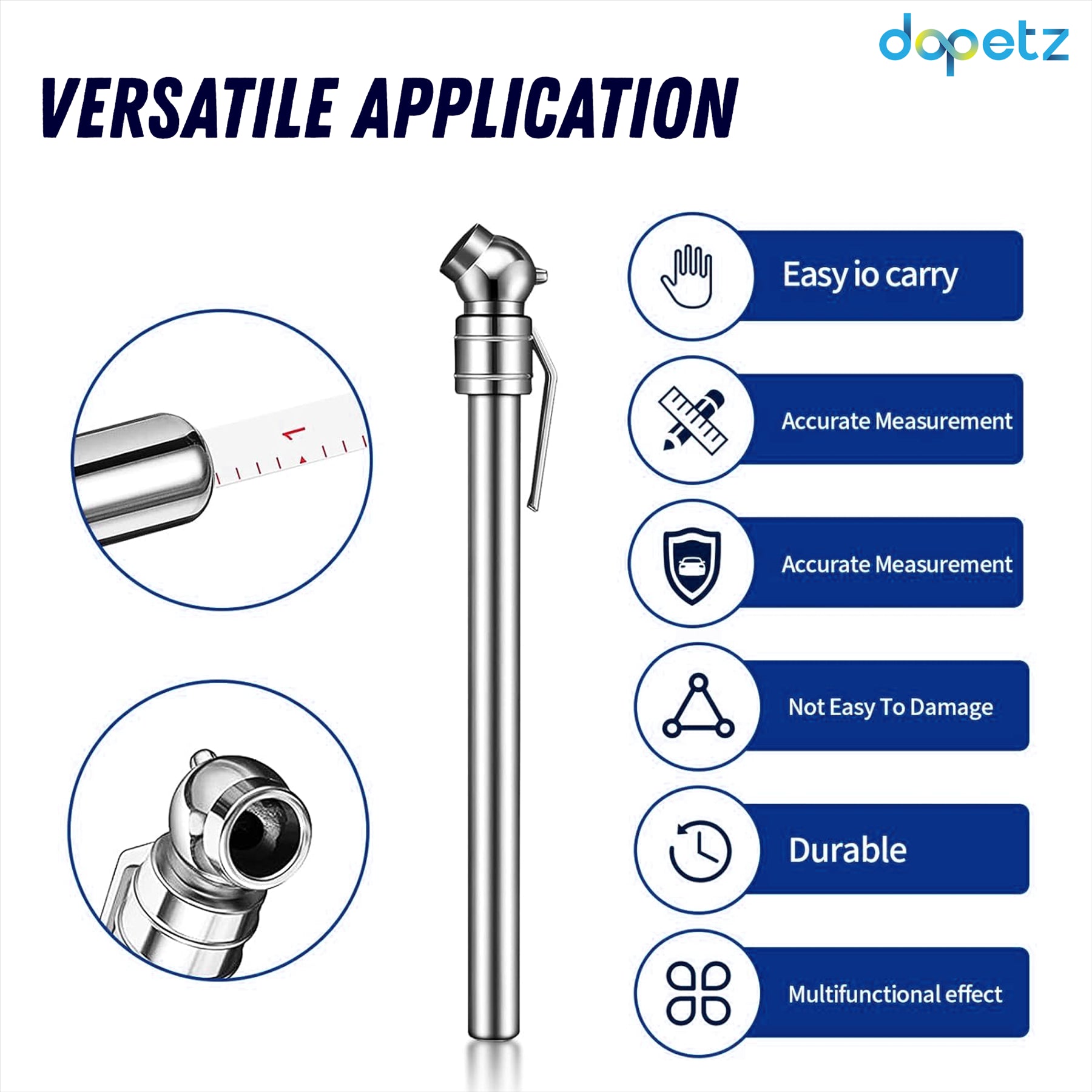 2PCS Tyre Pressure Gauge Safety Kit Include Tyre Tread Depth Gauge Stainless Steel Tyre Depth Measurement Tool For Cars Motorcycles Trucks Buses
