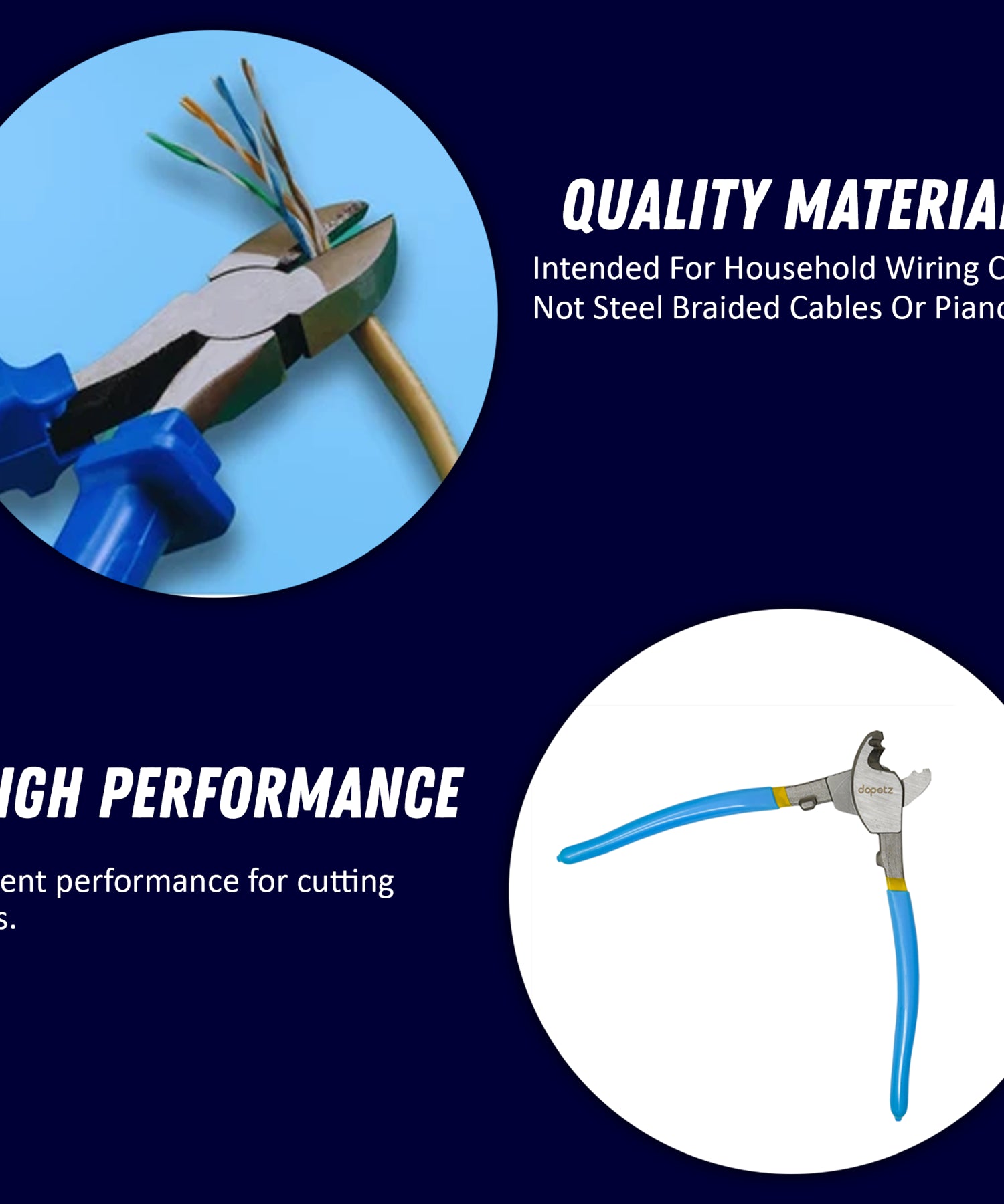 Electric Cable Wire Cutter 8" / 200mm Electrician Plier Stripper by Dapetz