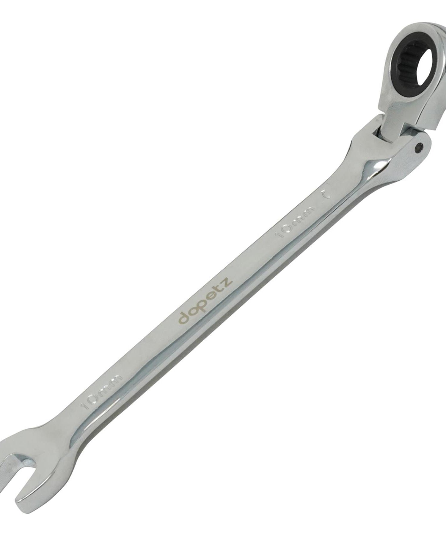10mm Flexible Head Ratchet Metric Spanner Open End & Ring Chrome Plated for Corrosion Resistance By Dapetz