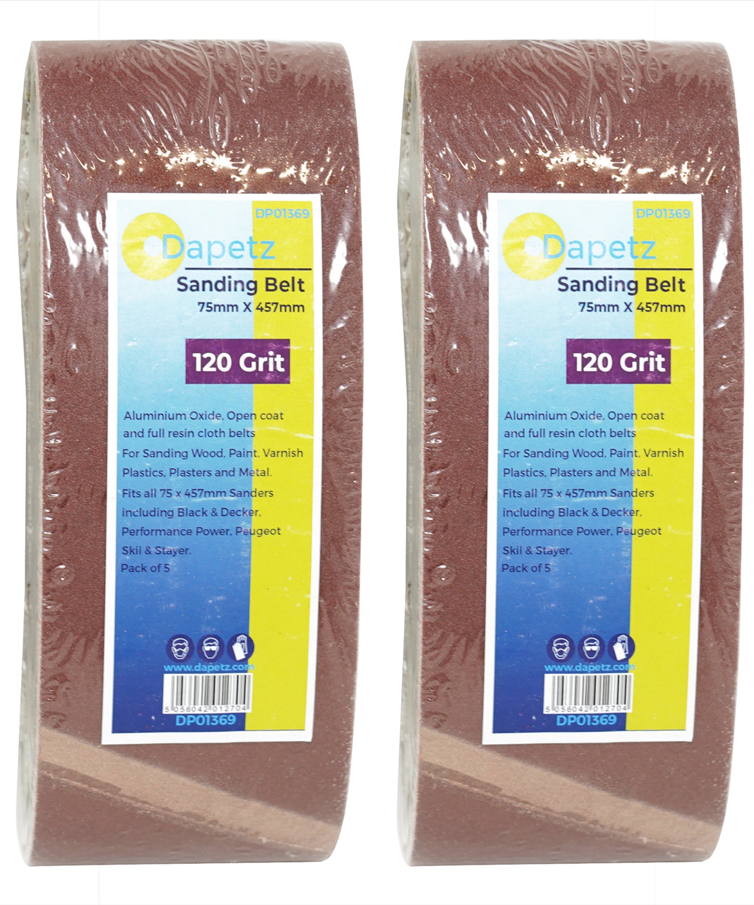 10Pcs Sanding Belts 75 x 457mm Aluminium Oxide 120Grit For Bosch Makita Sander By Dapetz