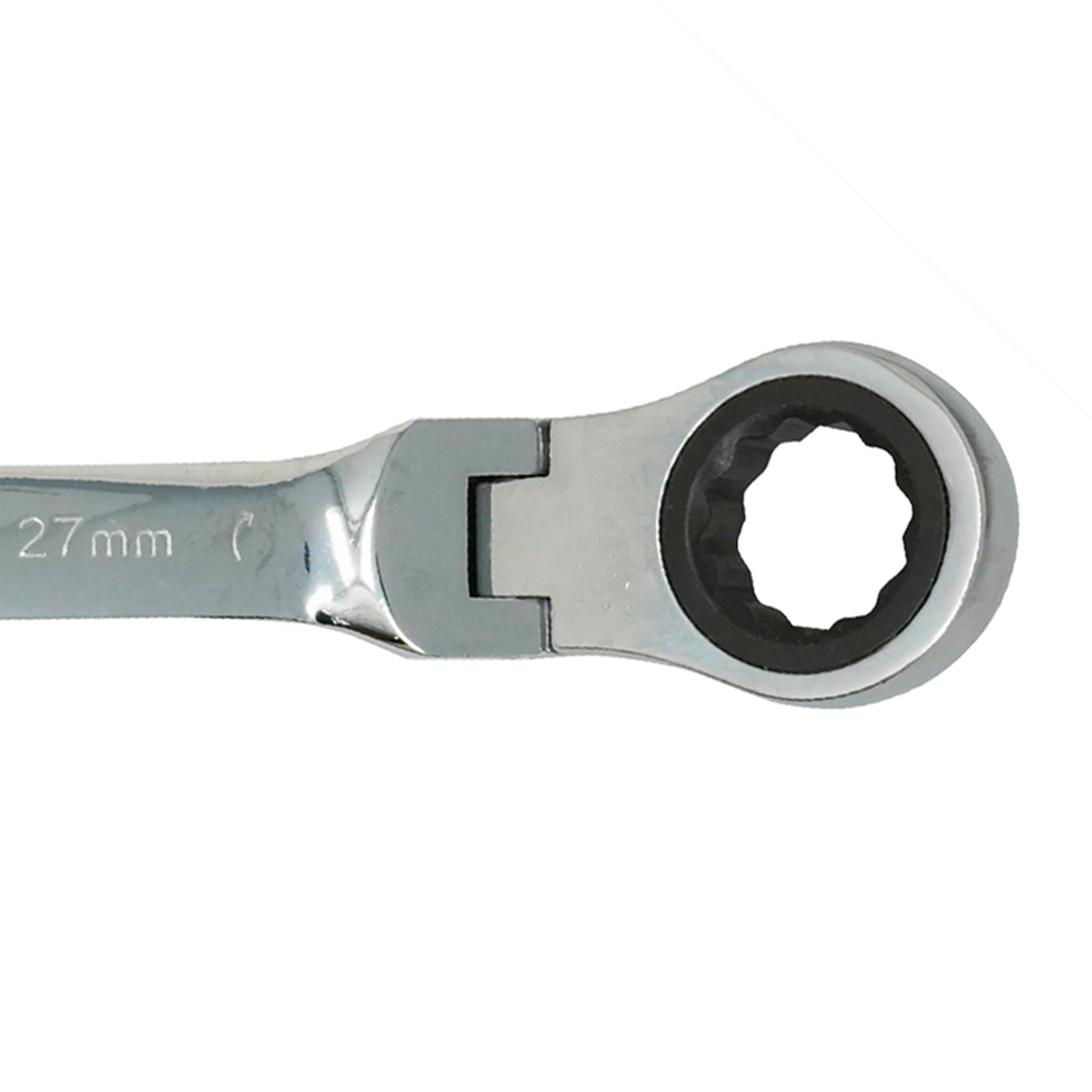 27mm Flexible Head Ratchet Metric Spanner Open End & Ring Guaranteed