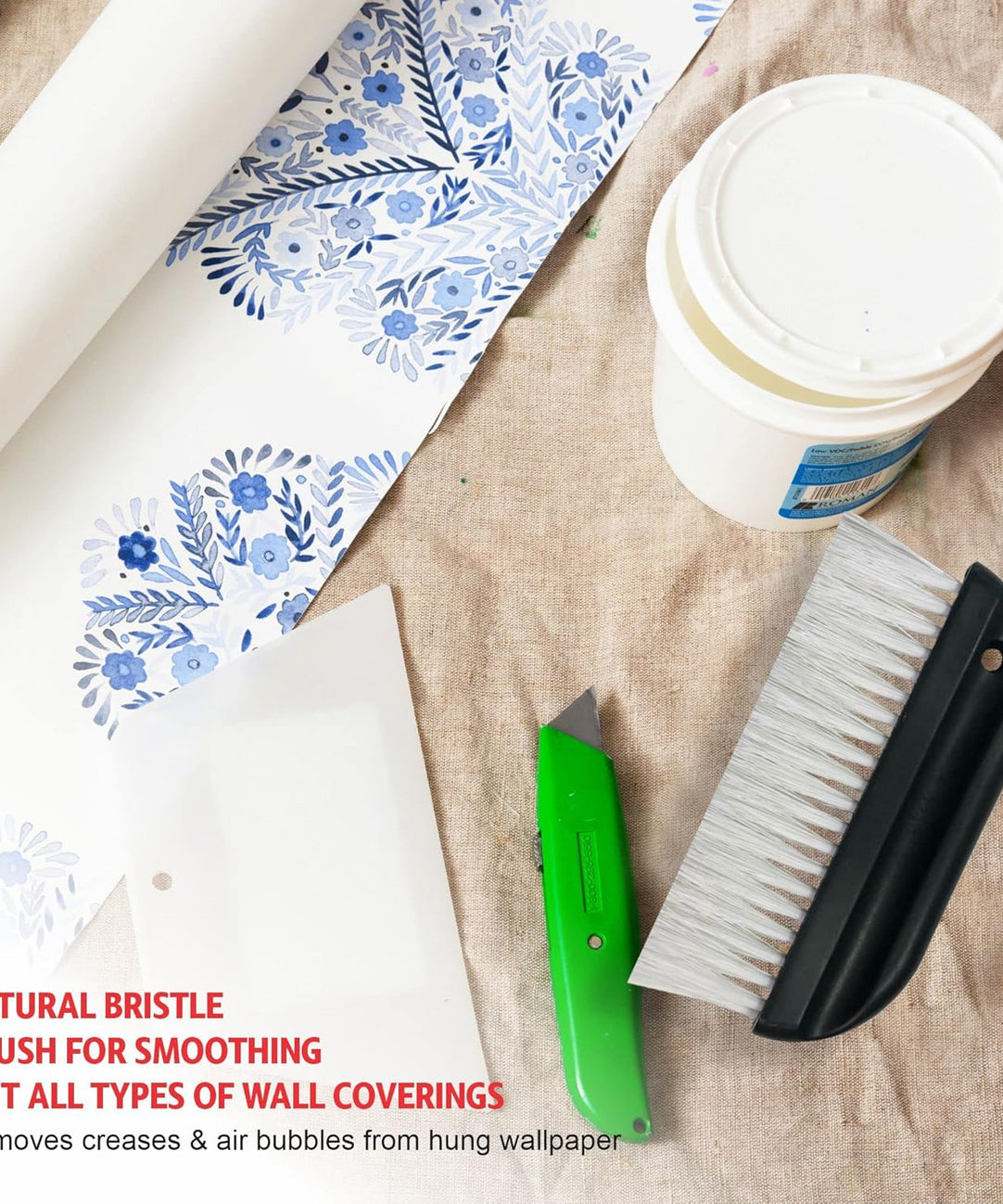 Wallpaper Hanging Brush 9" Wall Paste Smoothing DIY Decorating Smoother Tool By Dapetz