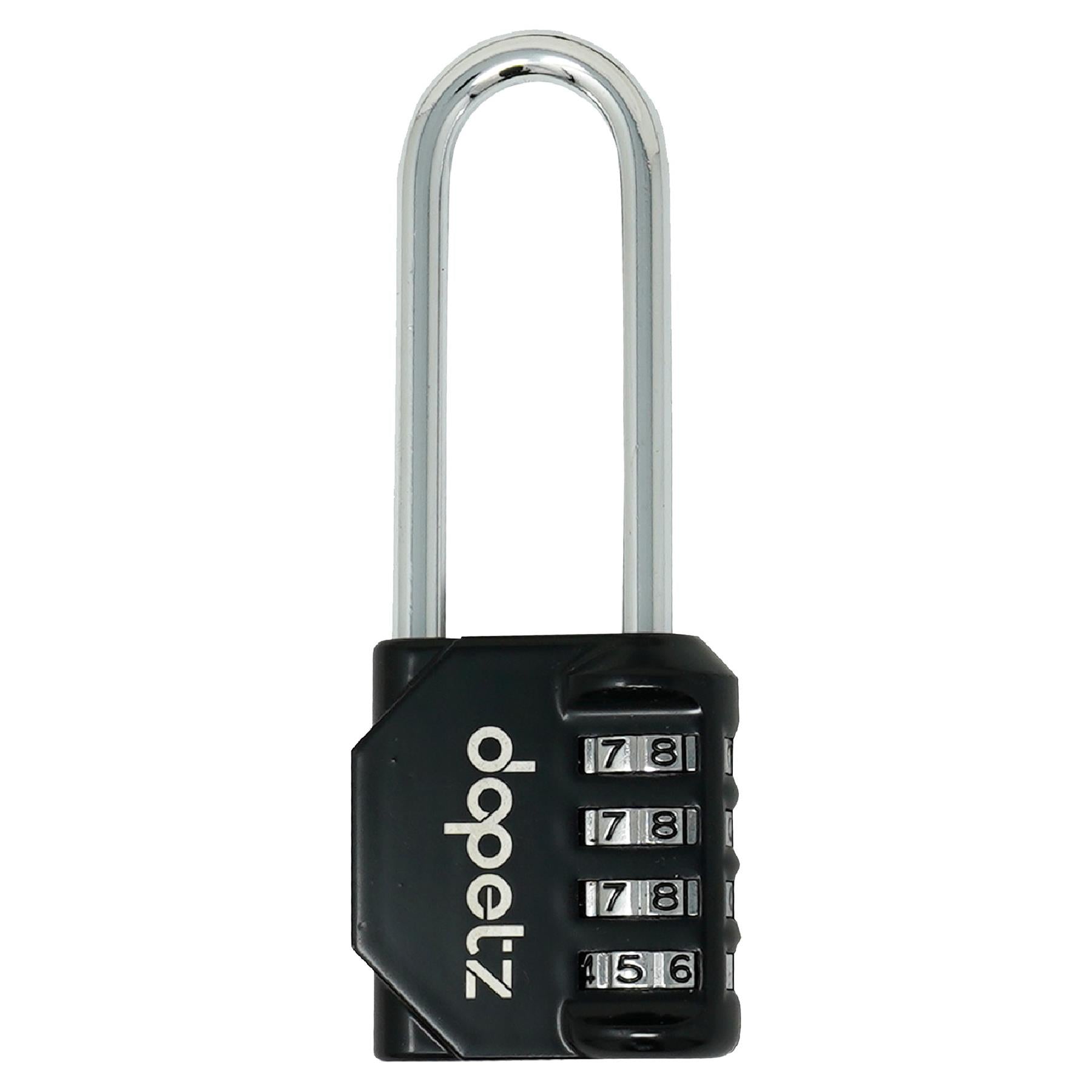 (Pack of 2) Combination Padlock Long Shackle 4 Digit Lock | Locker, Gym, Bag, Travel, Suitcase by Dapetz