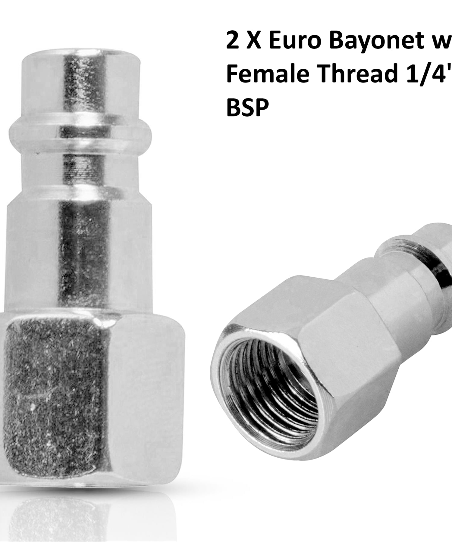 Euro Air Line Hose Fitting Connector Quick Release Coupler 1/4" BSP Bayonet 3Pcs