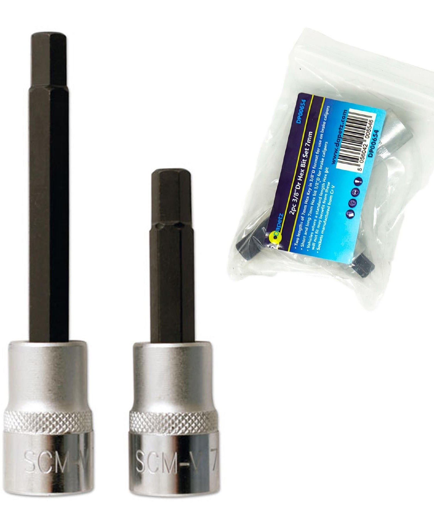 2pcs 3/8 inch Hex Shank Drill Bit Square Drive Socket Bit Set 7mm