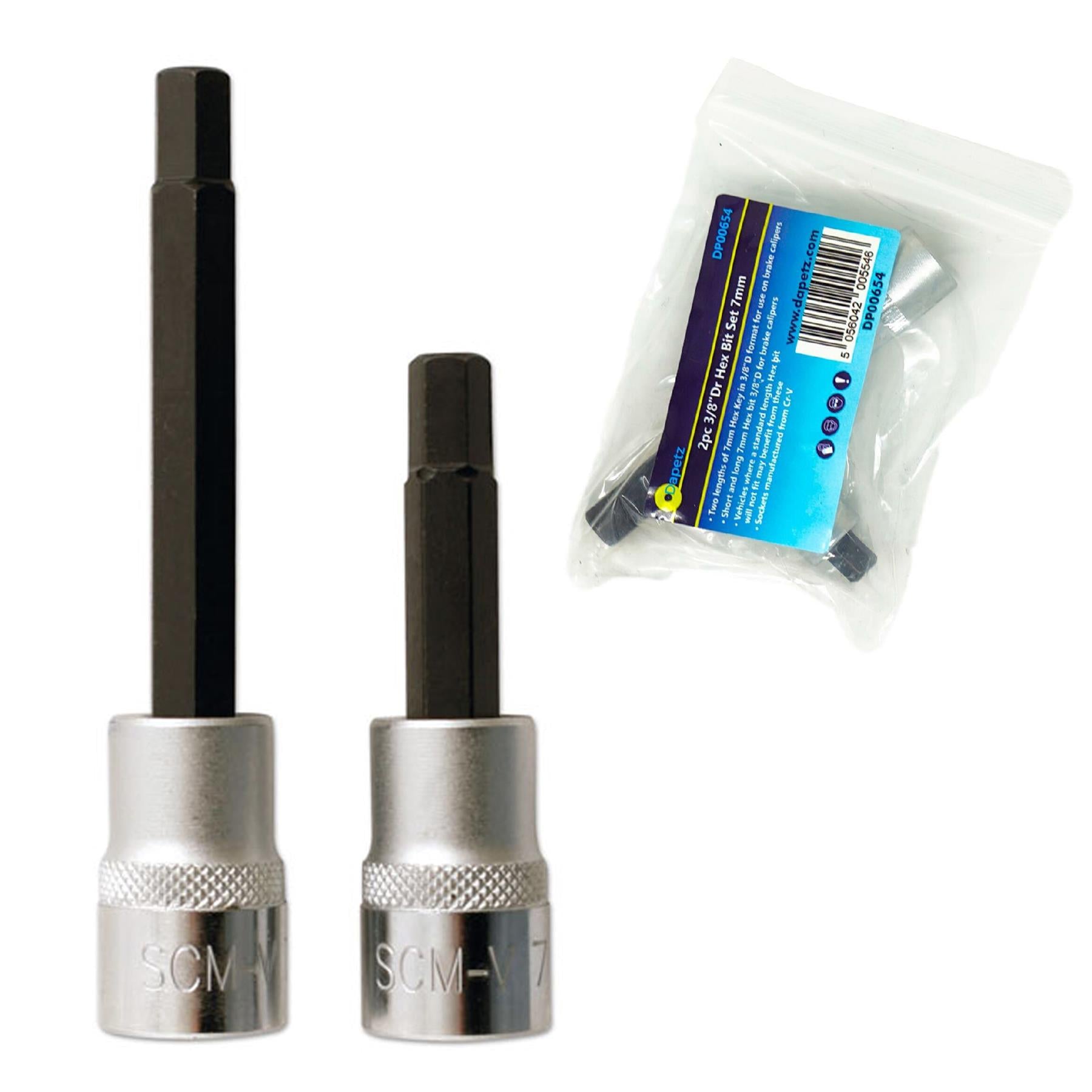 2pcs 3/8 inch Hex Shank Drill Bit Square Drive Socket Bit Set 7mm