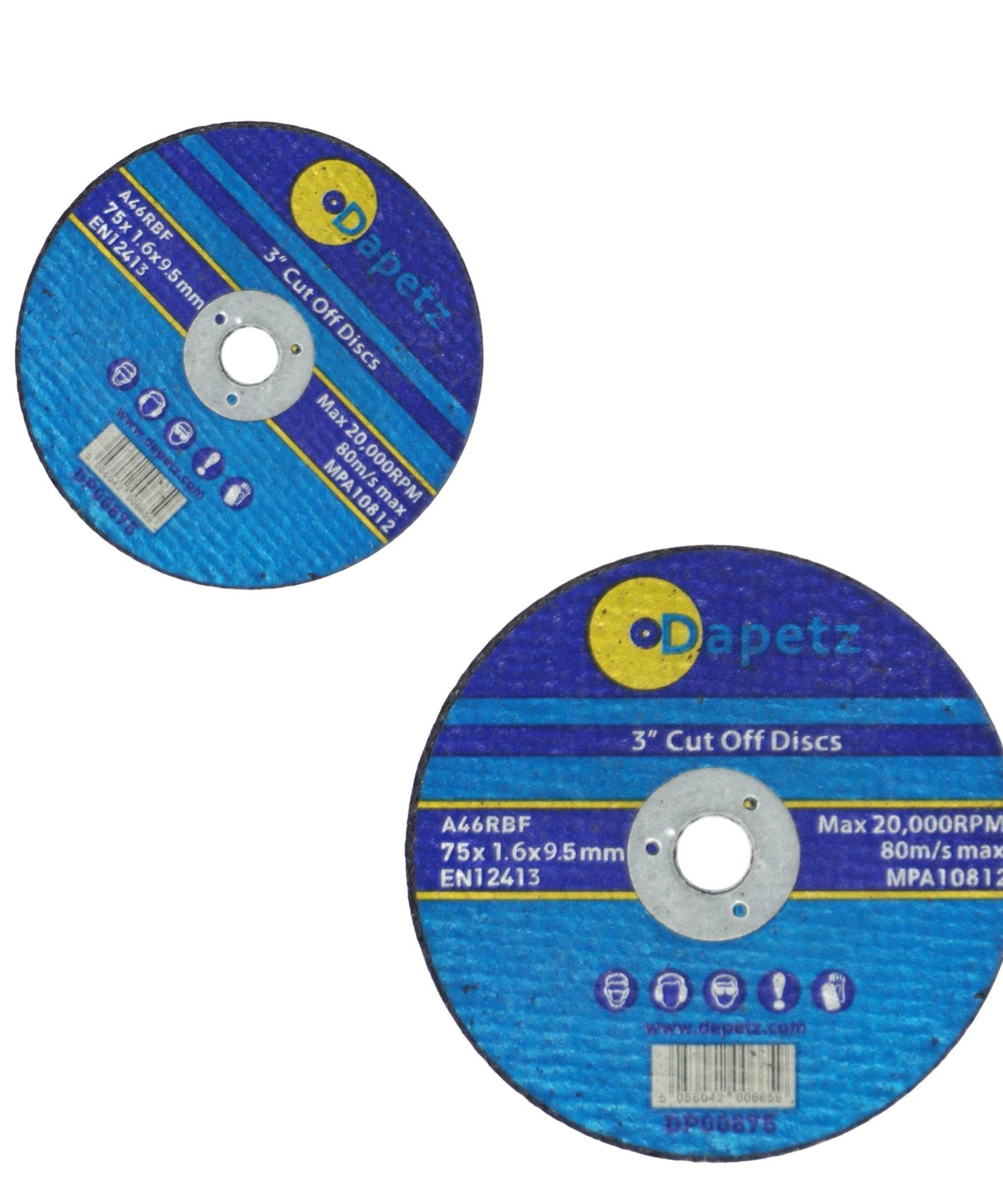 50 Pack 75mm X 1.6mm Metal Cutting Cut Off Discs 9.5mm Bore High Quality