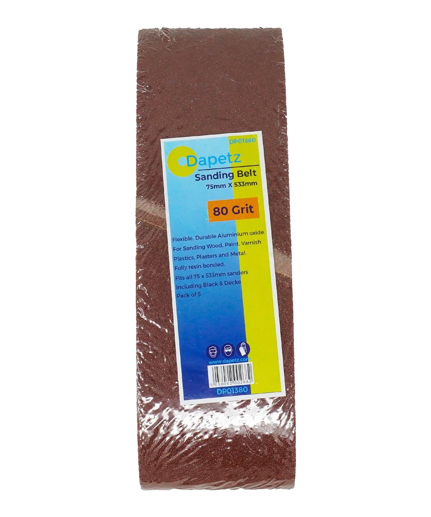 5 x Sanding Sander Belts 75mm x 533mm 80 Grit Very Coarse Sander Sheets Sanding Belts By Dapetz