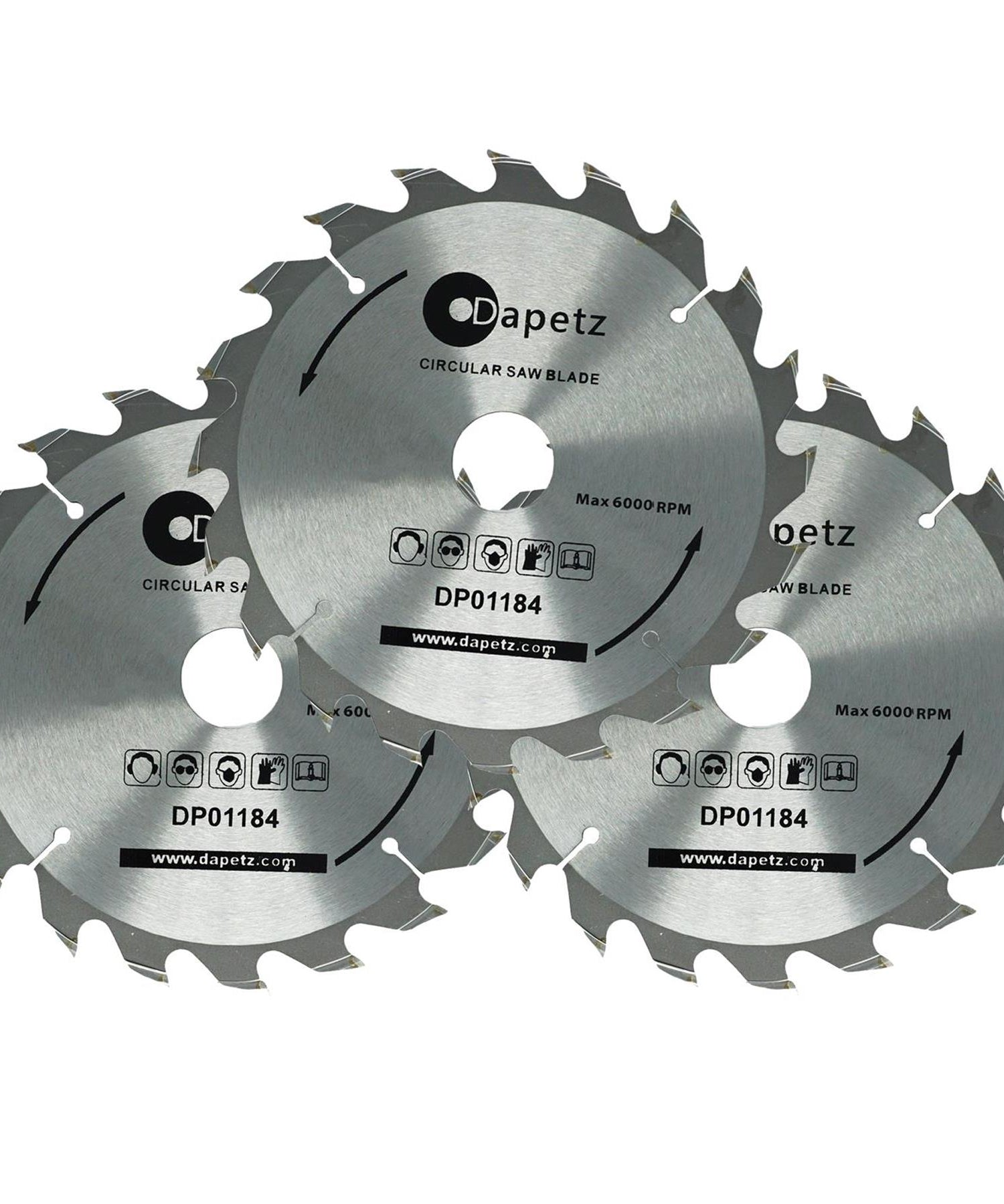 (Pack of 3) Circular Saw Blades 235mm Dia | 24, 40 & 48 Teeth 30mm Bore TCT Saw Disc for Wood by Dapetz
