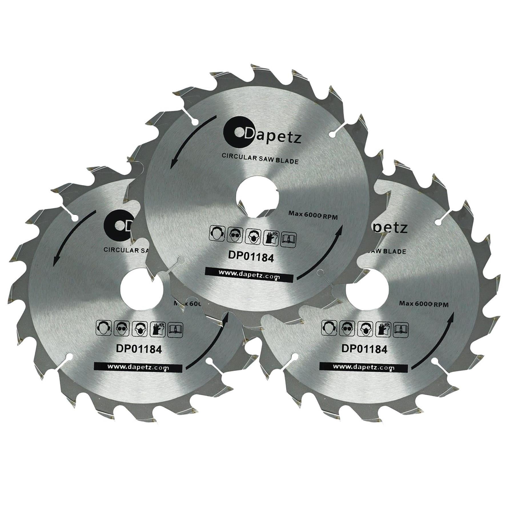 (Pack of 3) Circular Saw Blades 235mm Dia | 24, 40 & 48 Teeth 30mm Bore TCT Saw Disc for Wood by Dapetz
