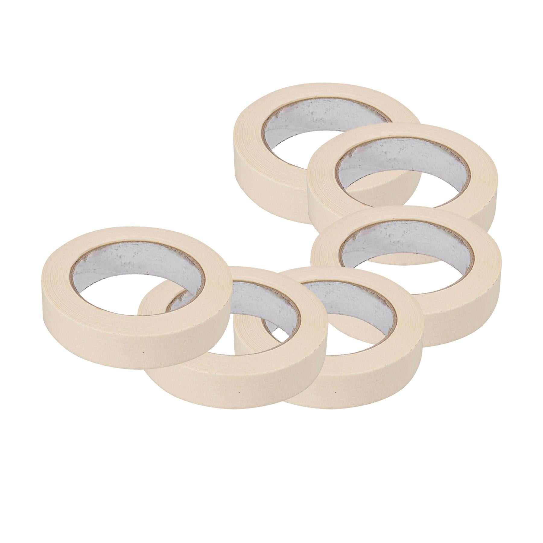 6PCS Masking Tape 25mm x 50m Professional Painting Automotive Auto Car White By Dapetz