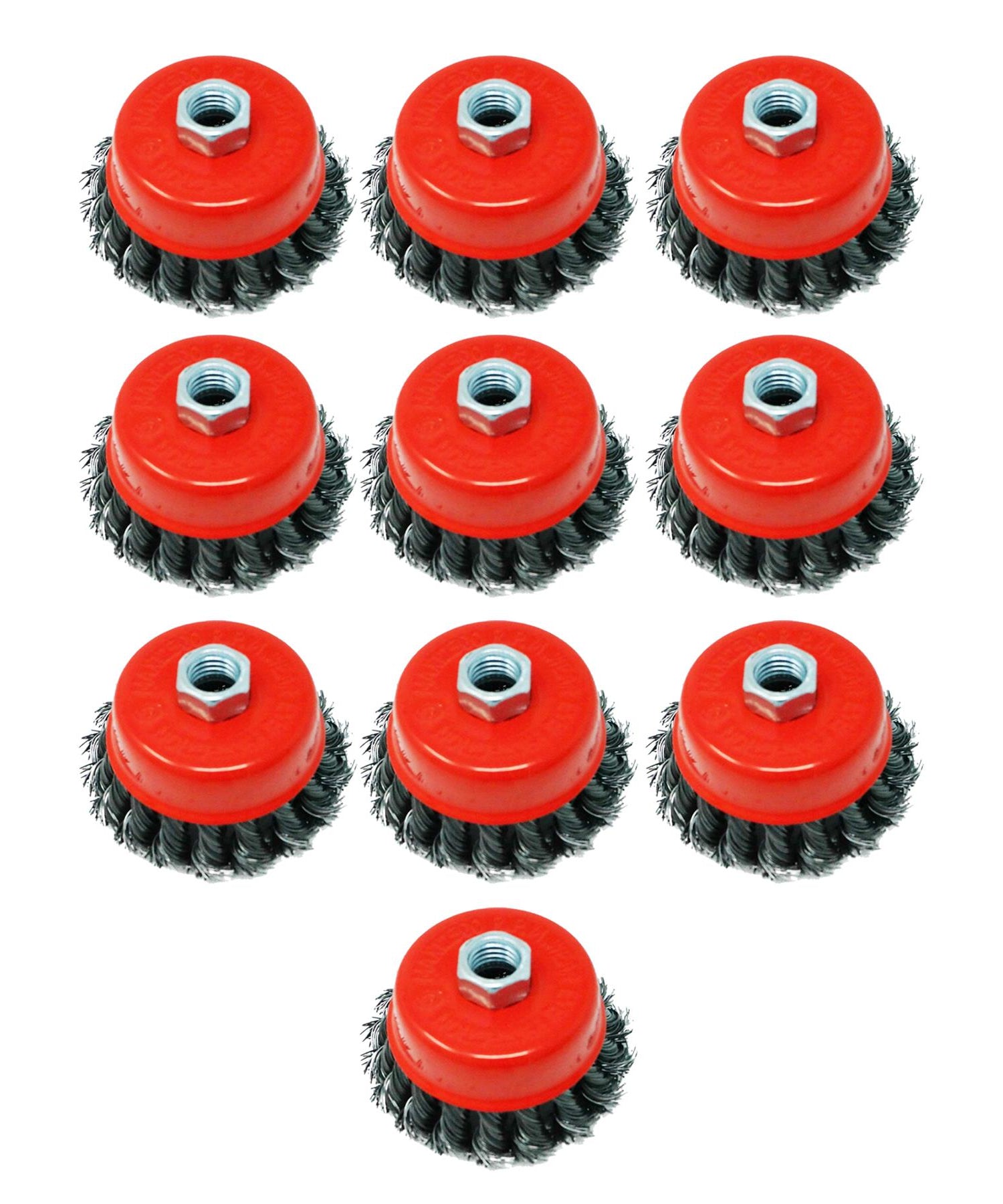 10x Twist Knot Wire Wheel Cup Brush Set For Angle Grinder 3" M14 Crew By Dapetz
