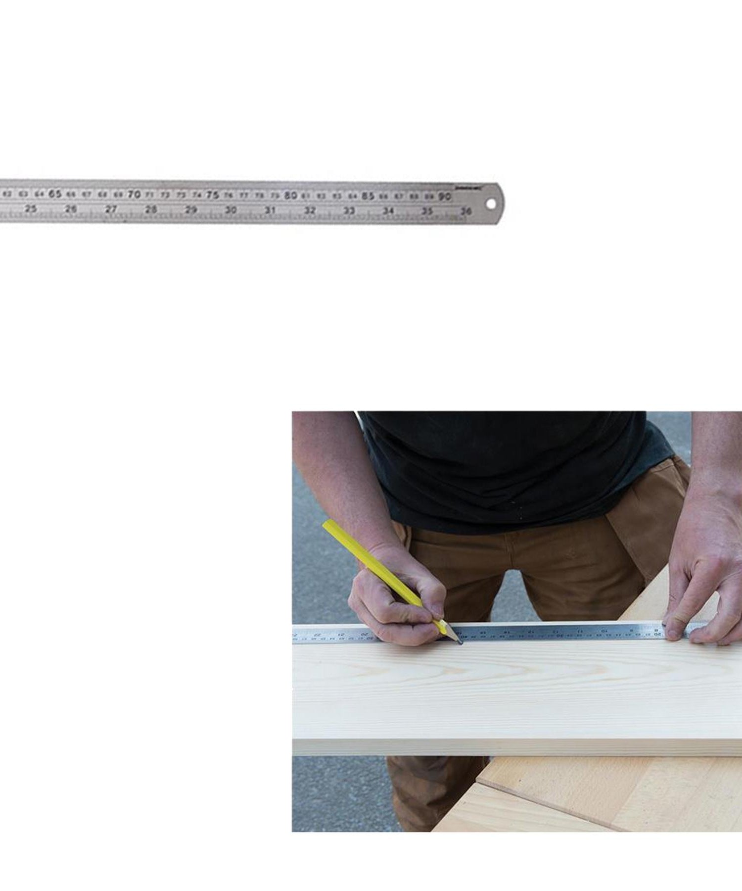 36" 90cm 900mm Stainless Steel Ruler Metal Rule Metric Imperial By Dapetz