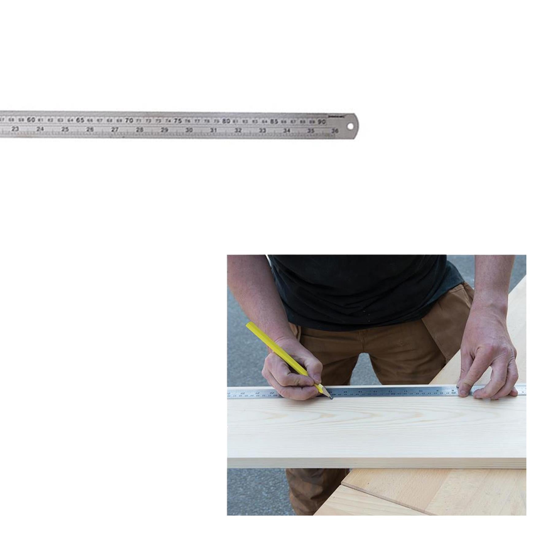 36" 90cm 900mm Stainless Steel Ruler Metal Rule Metric Imperial By Dapetz