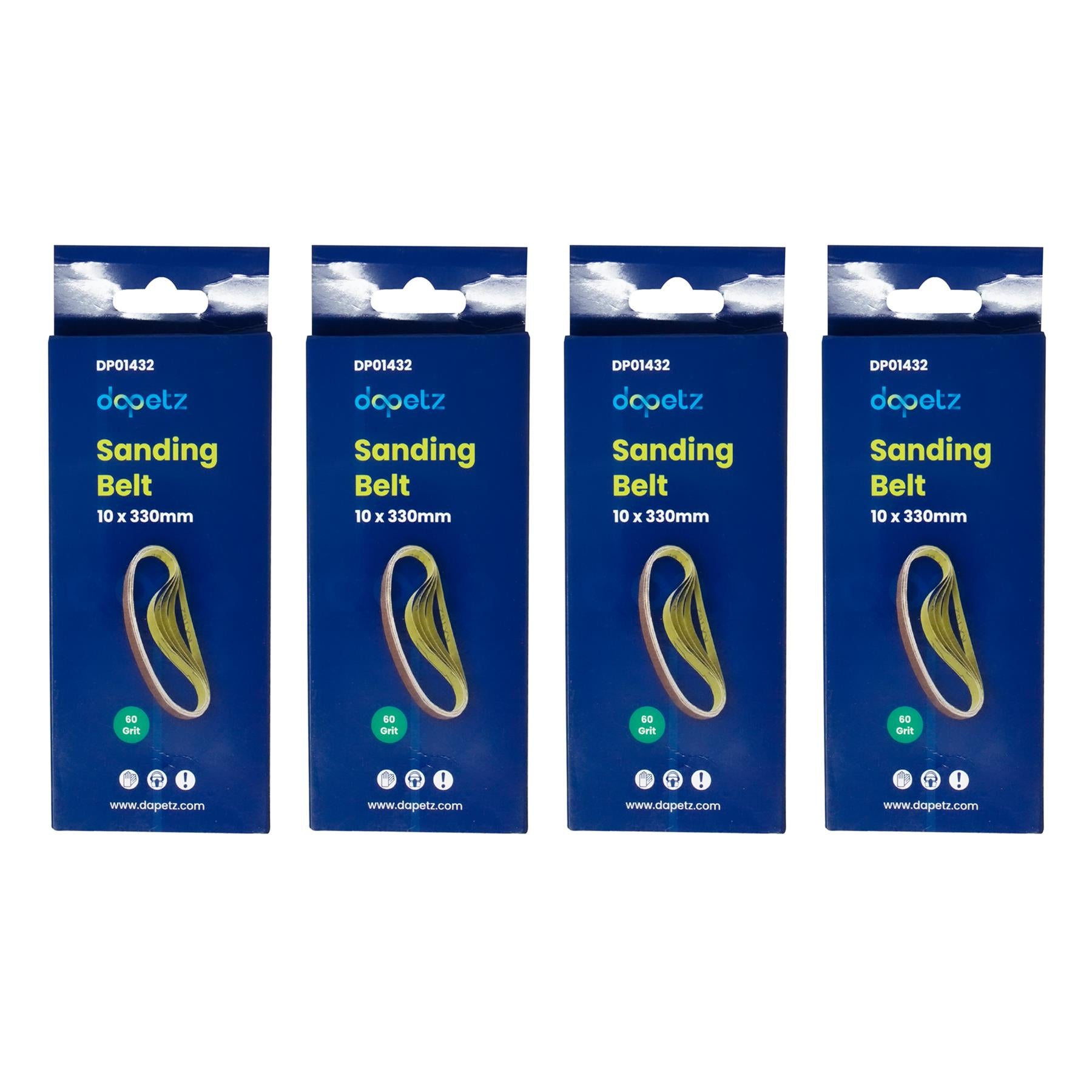 (Pack of 20) Sanding Belts 330mm x 10mm (60 Grit) Coarse Sander Sheets by Dapetz