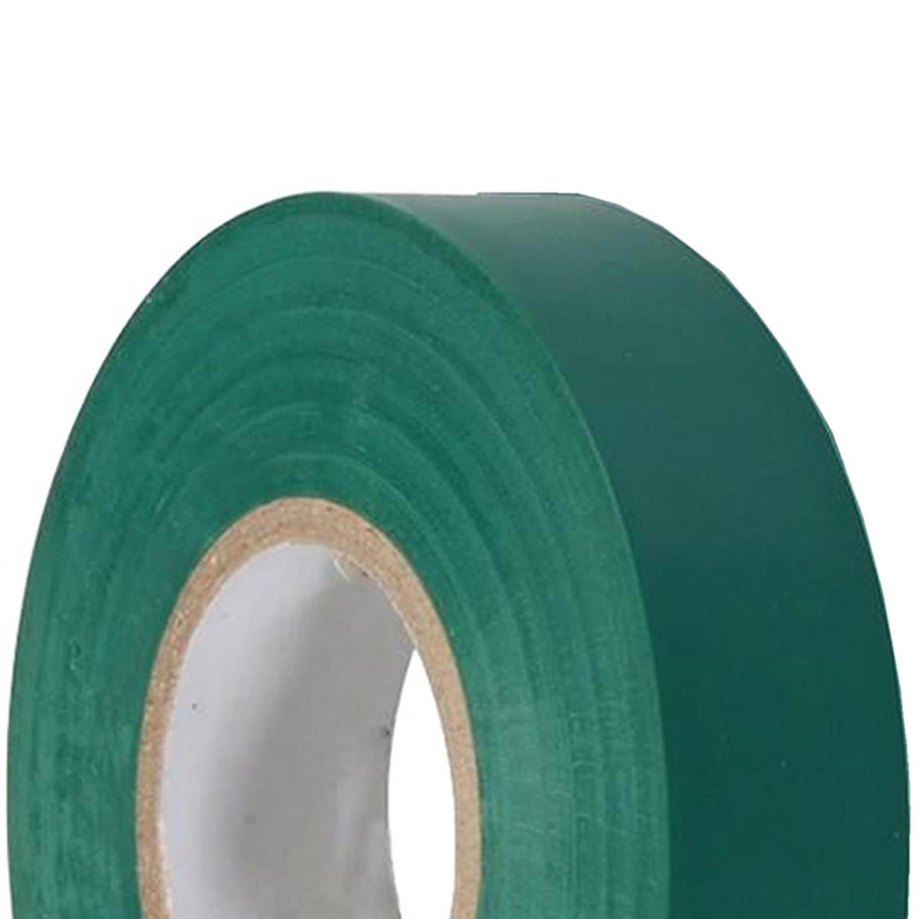 (Pack of 10) Electrical PVC Insulation Tape 22m Flame Retardant Rolls Green by Daptez