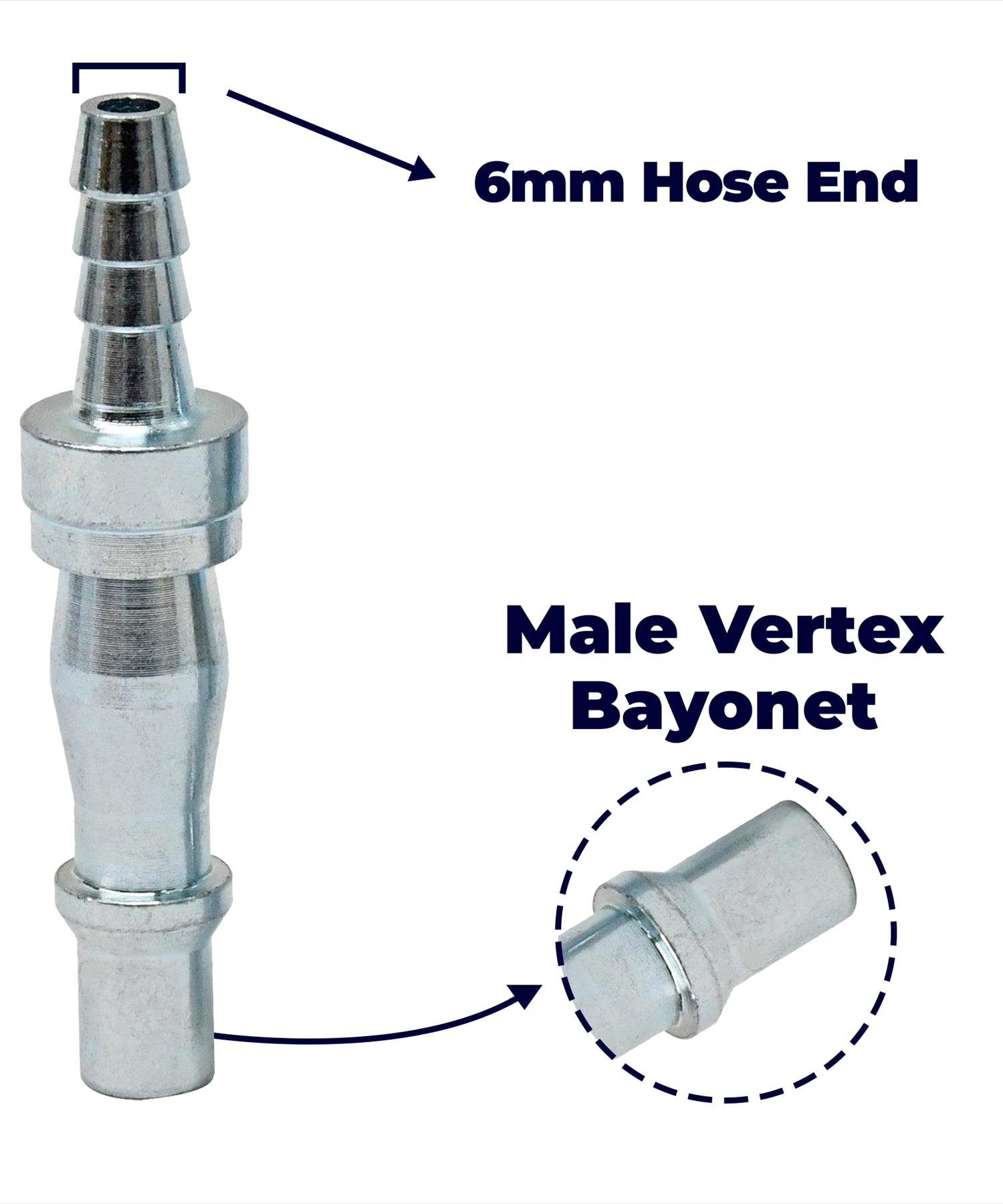 Air Line Hose Fitting Connector Barb Hose End 6mm Bayonet Coupler For PCL Vertex