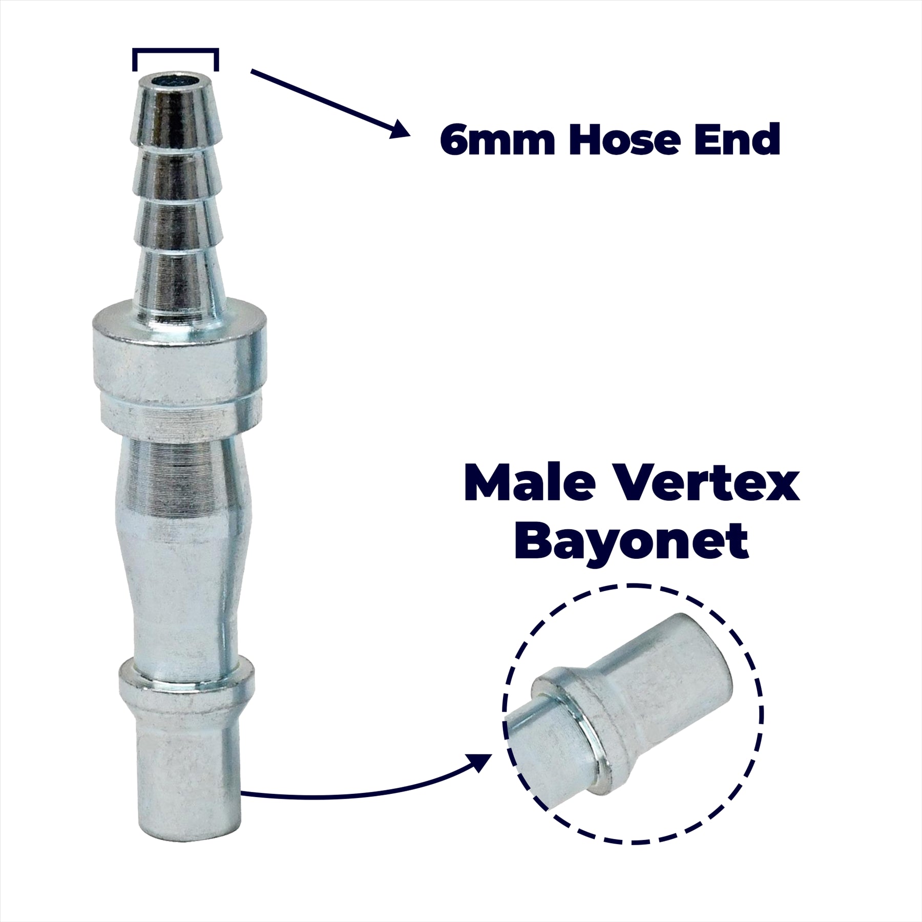 Air Line Hose Fitting Connector Barb Hose End 6mm Bayonet Coupler For PCL Vertex