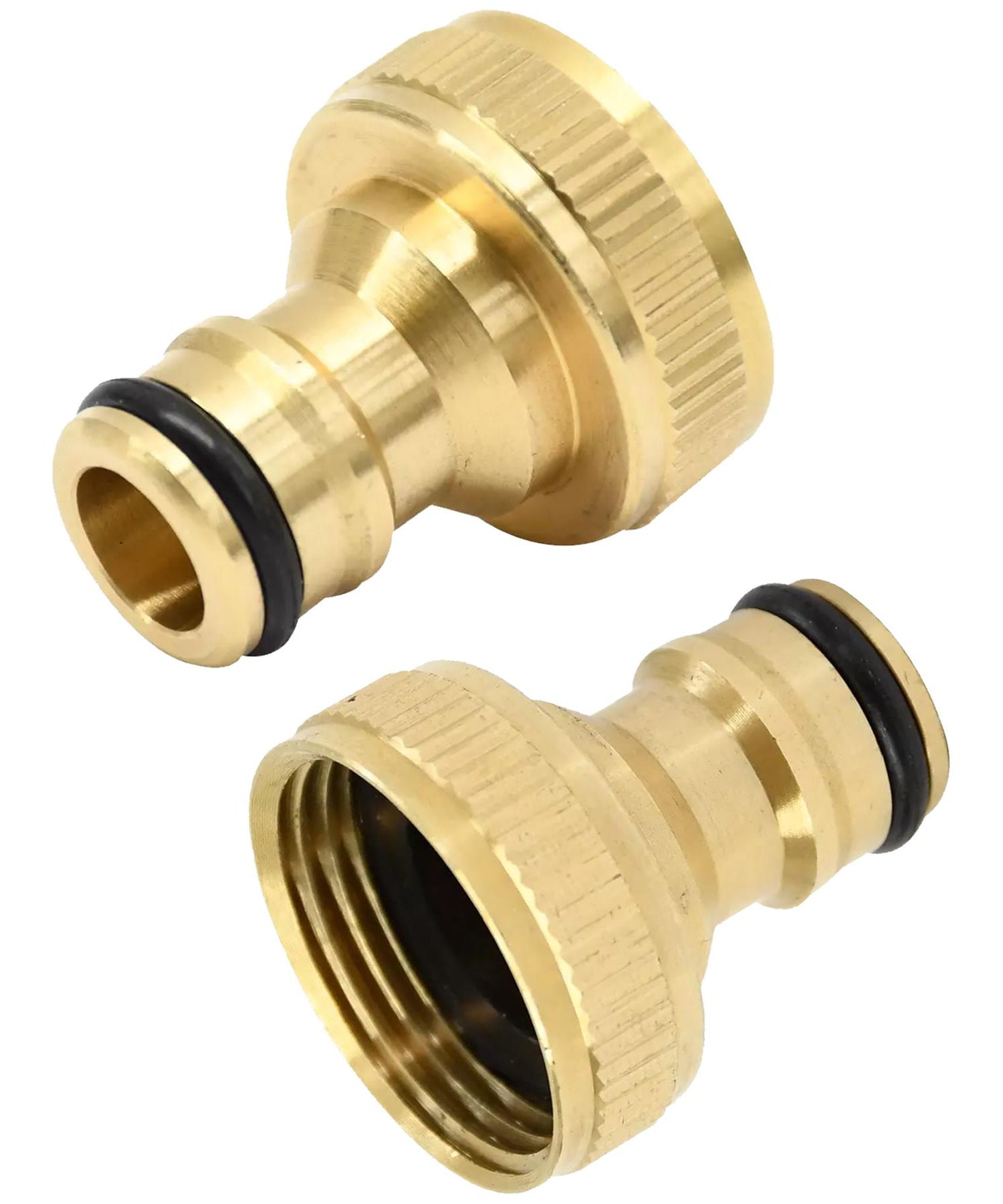 2x Brass Hose Tap Connector 3/4" Threaded Garden Water Pipe Adaptor Fitting By Dapetz