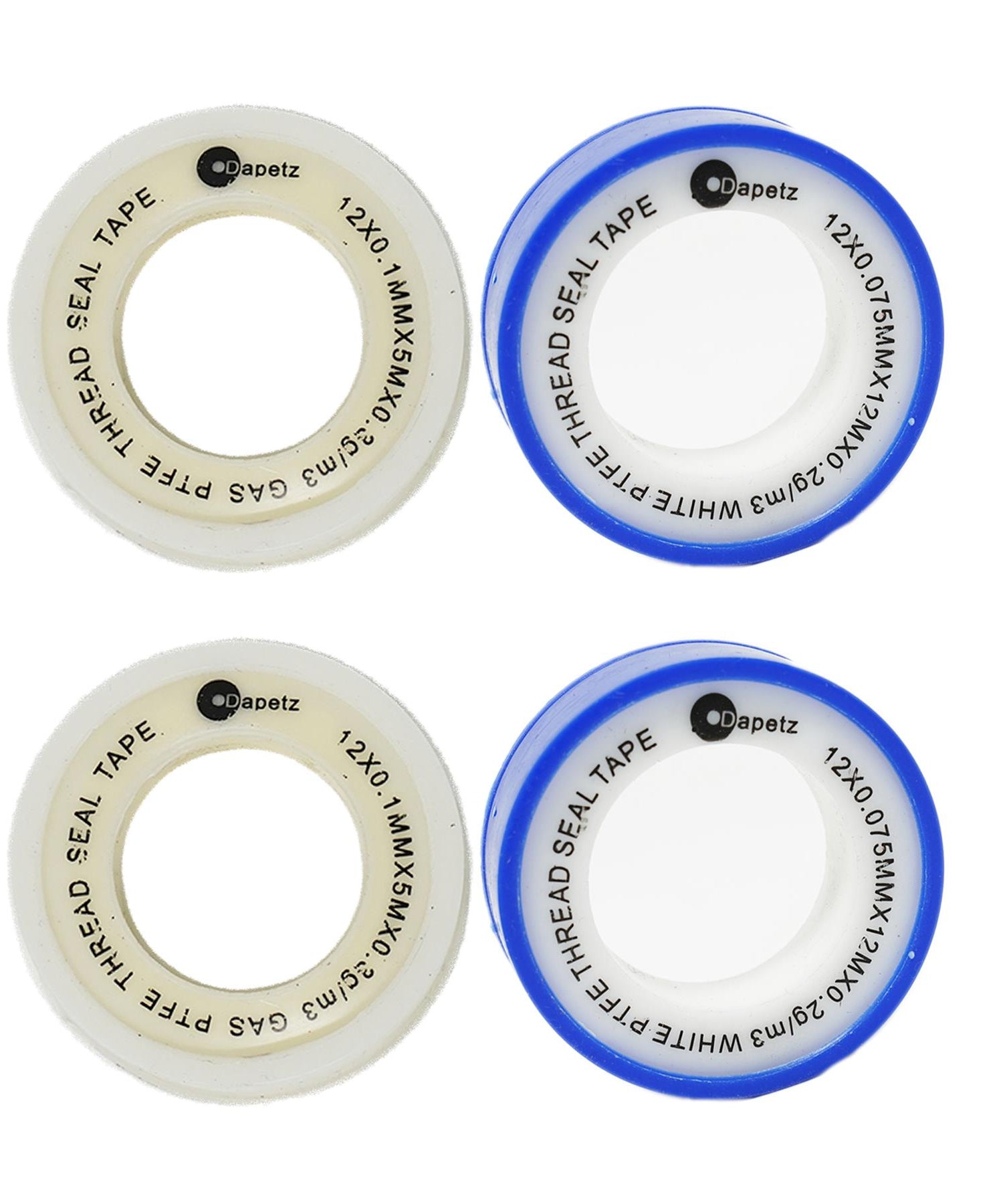 PTFE Tape Gas and Water for Thread Seal White Teflon 12mm x 12m 2 Pc By Dapetz